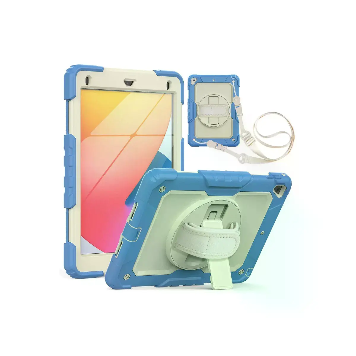 İpad 5 Air 9.7 Kılıf Strap New Tablet Kapak - Mavi