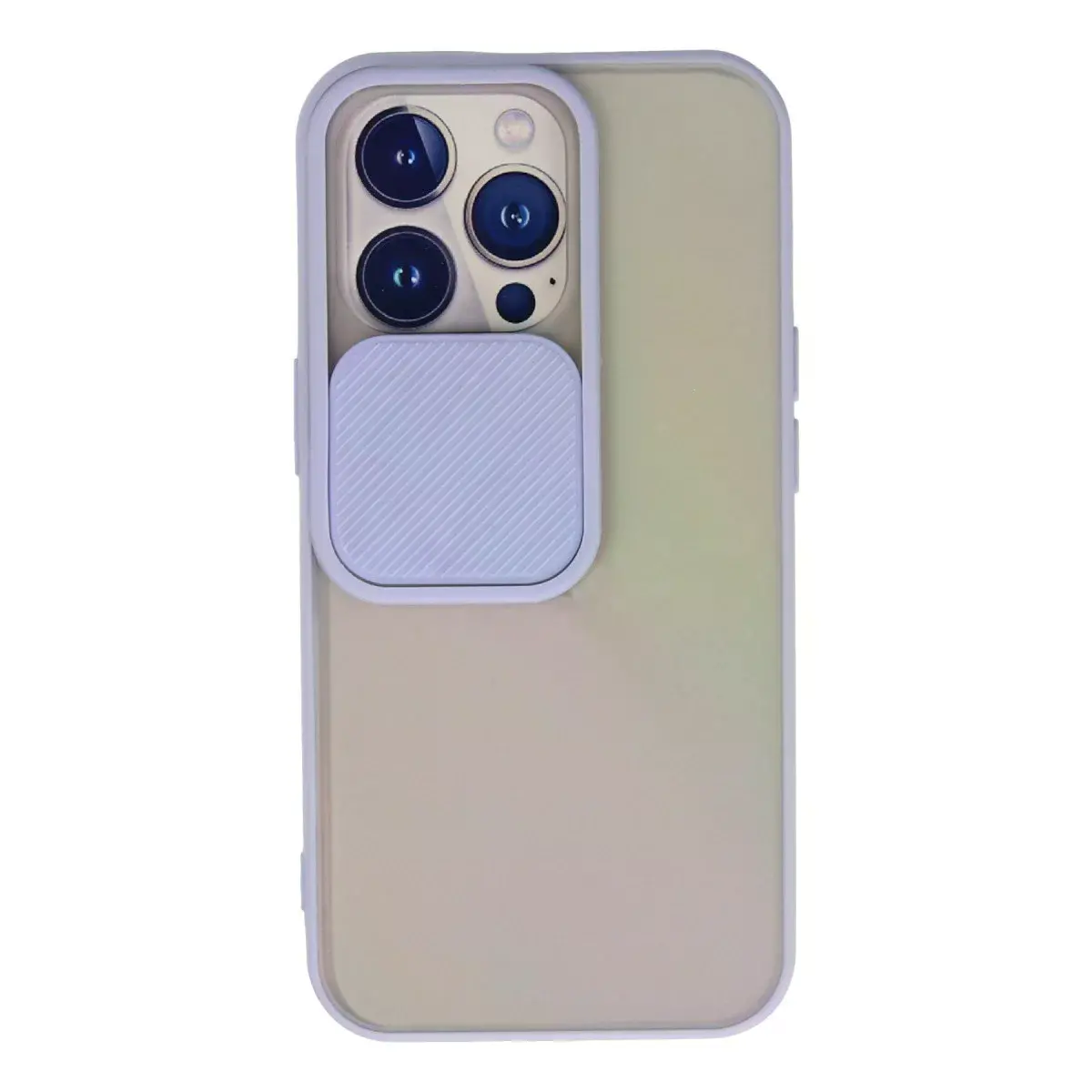 İphone 13 Pro Kılıf Palm Buzlu Kamera Sürgülü Silikon - Lila