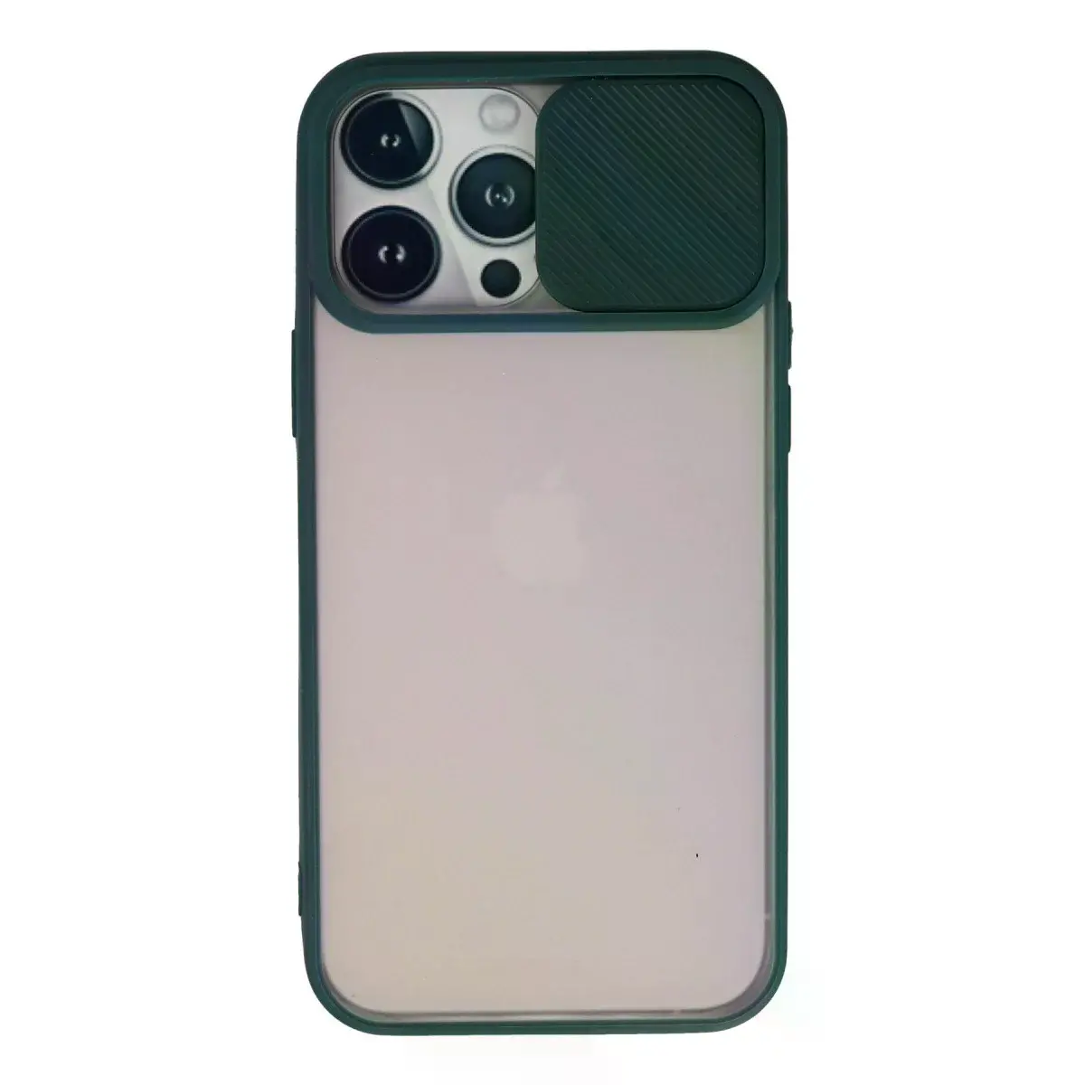 İphone 13 Pro Max Kılıf Palm Buzlu Kamera Sürgülü Silikon - Yeşil
