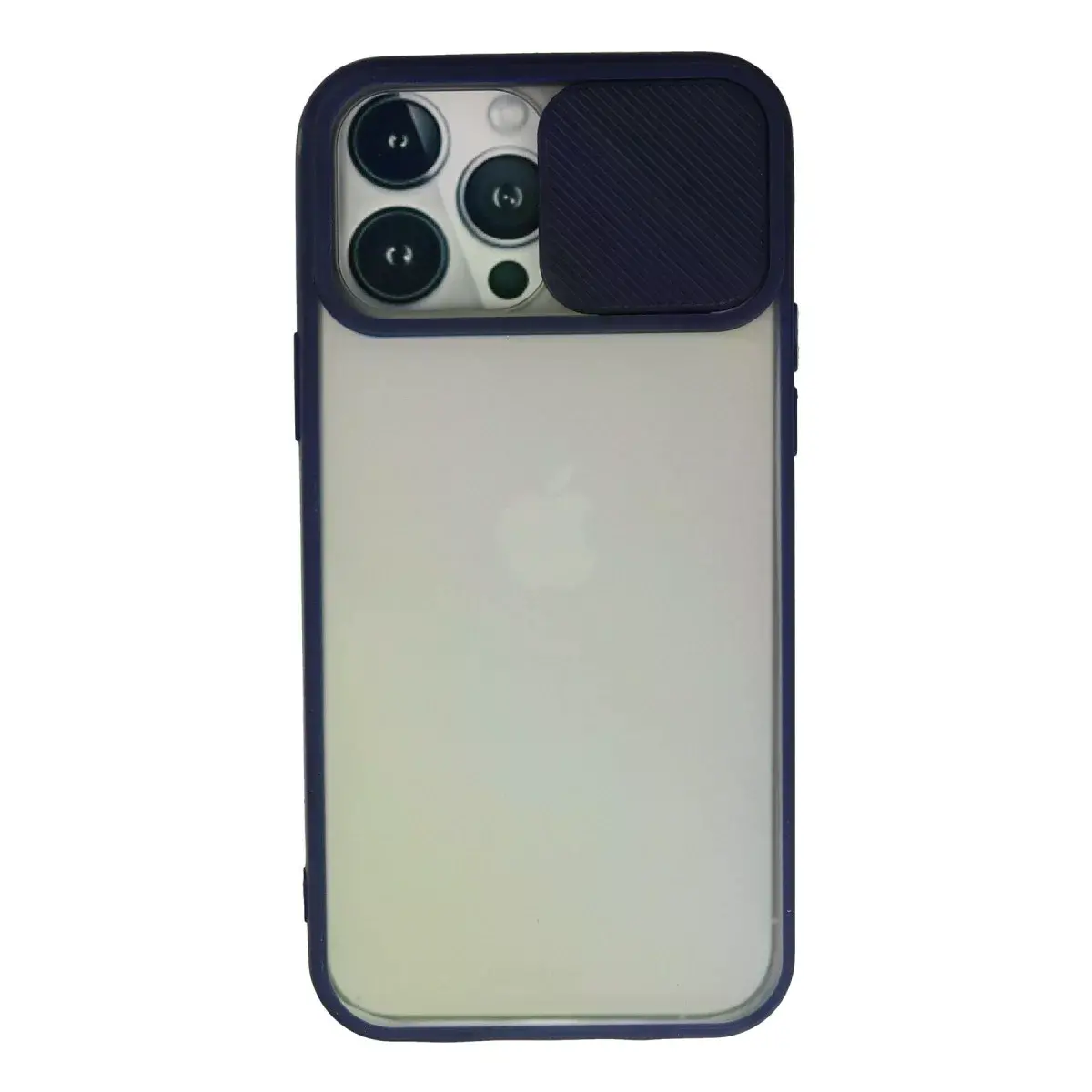 İphone 13 Pro Max Kılıf Palm Buzlu Kamera Sürgülü Silikon - Lacivert