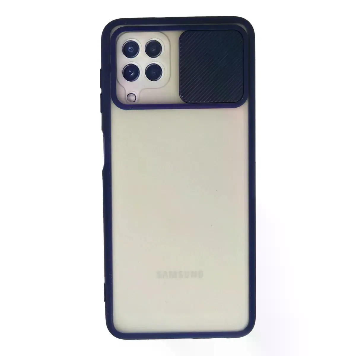 Samsung Galaxy A22 Kılıf Palm Buzlu Kamera Sürgülü Silikon - Lacivert
