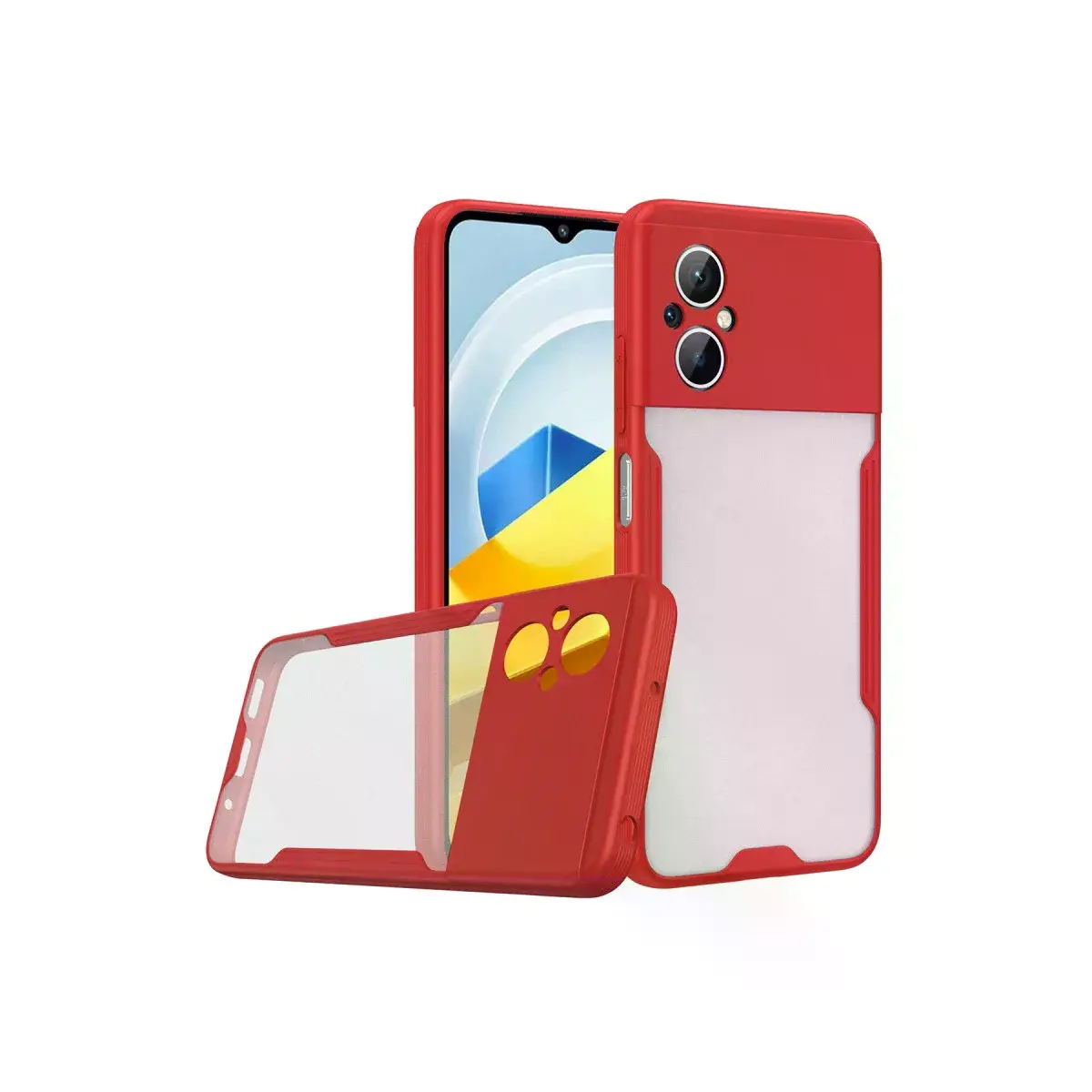 Xiaomi Poco M5 Kılıf Platin Silikon - Kırmızı
