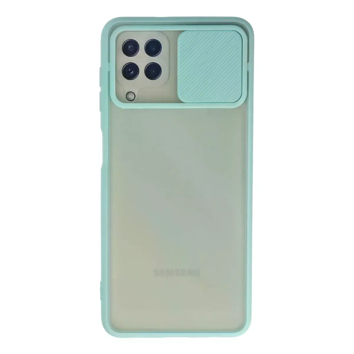 Samsung Galaxy A22 Kılıf Palm Buzlu Kamera Sürgülü Silikon - Turkuaz