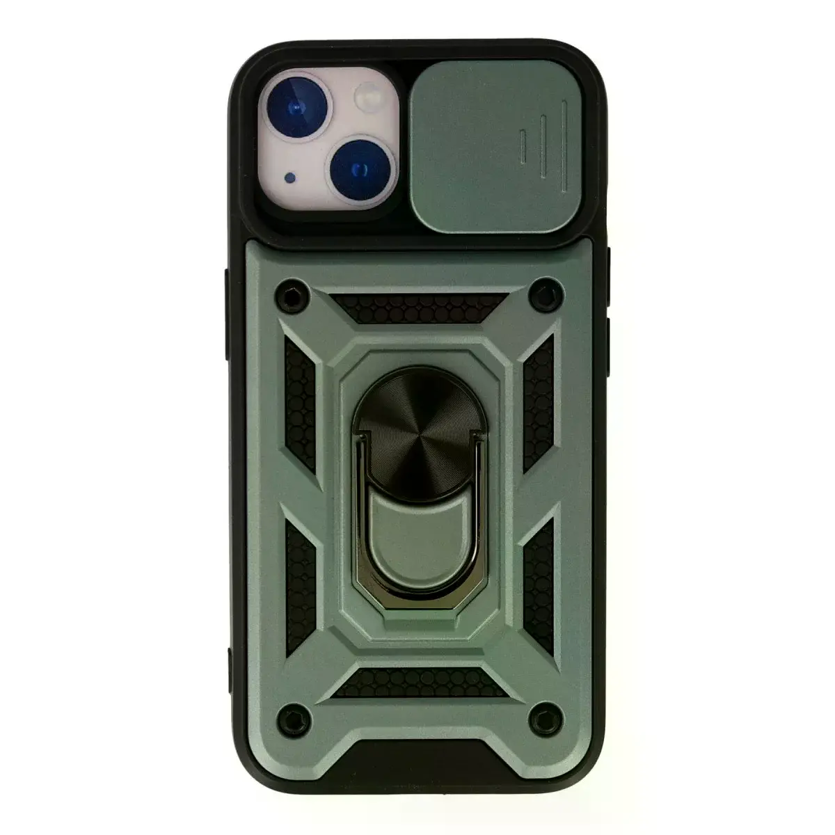 İphone 13 Kılıf Pars Lens Yüzüklü Silikon - Yeşil