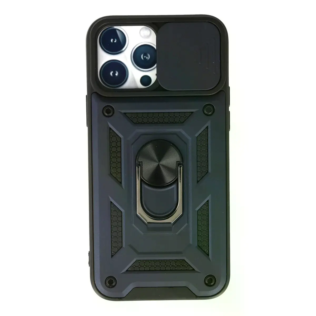 İphone 13 Pro Kılıf Pars Lens Yüzüklü Silikon - Lacivert
