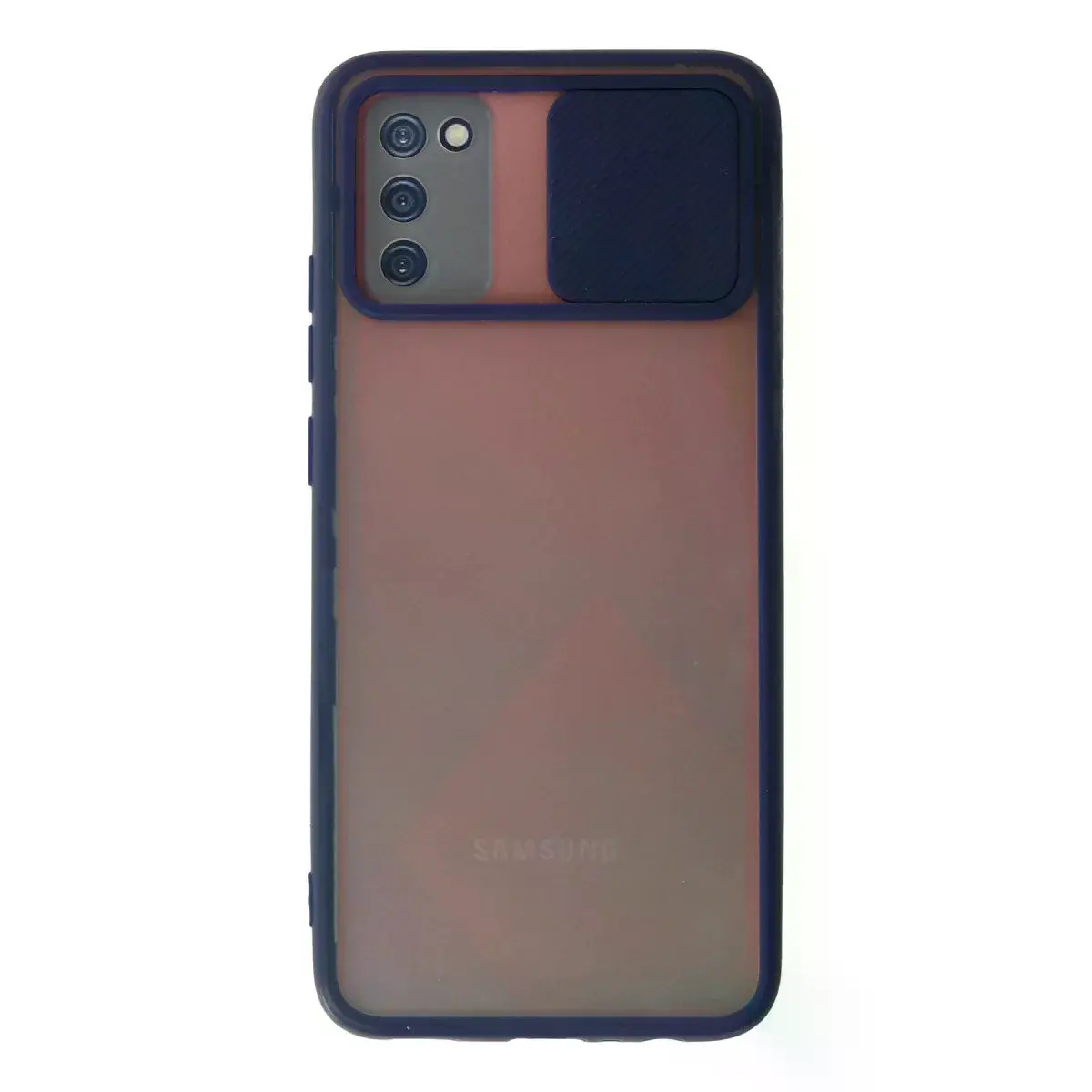 Samsung Galaxy A03s Kılıf Palm Buzlu Kamera Sürgülü Silikon - Lacivert