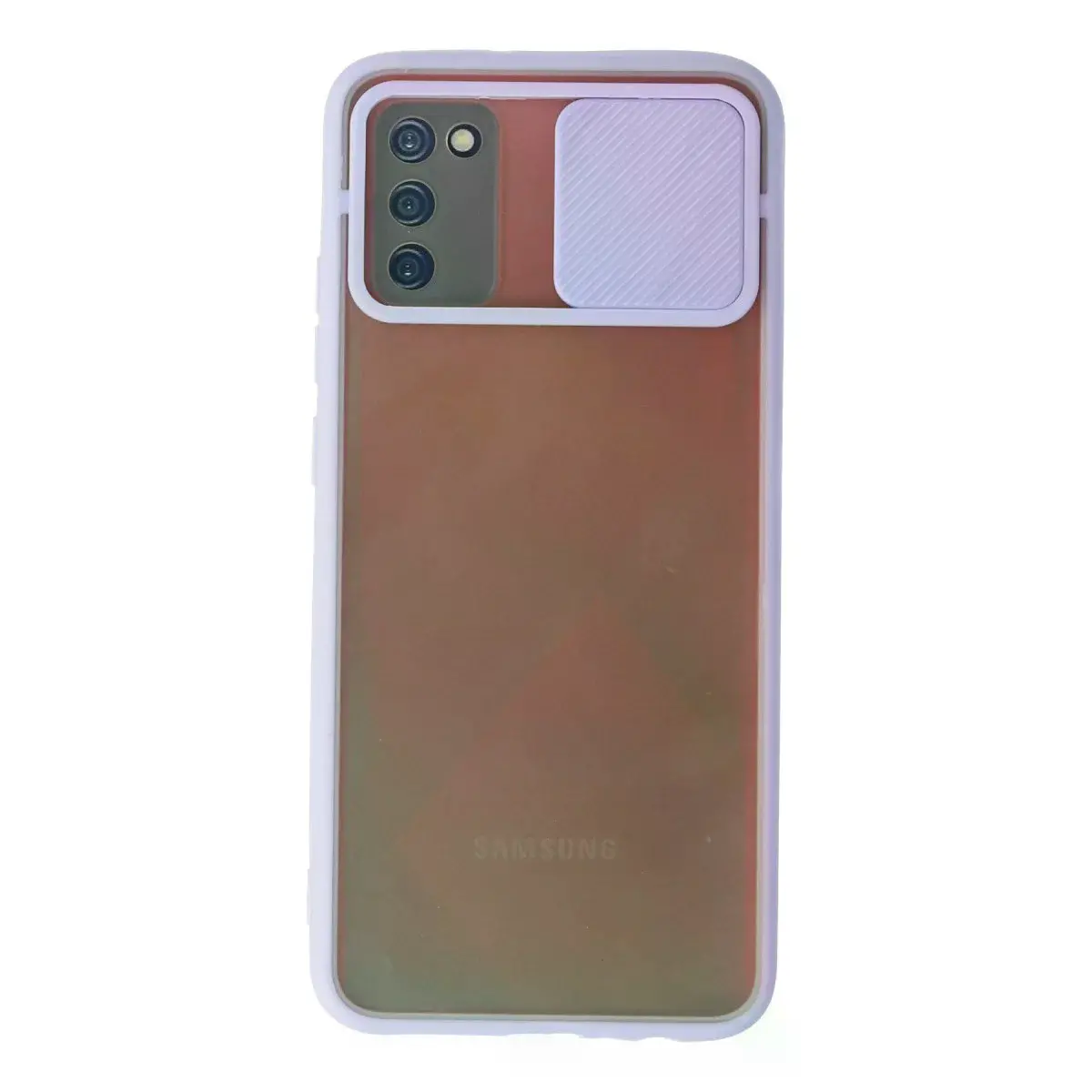 Samsung Galaxy A03s Kılıf Palm Buzlu Kamera Sürgülü Silikon - Lila