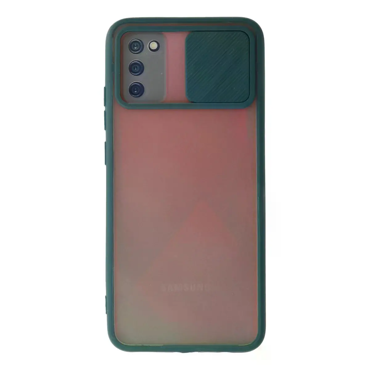 Samsung Galaxy A03s Kılıf Palm Buzlu Kamera Sürgülü Silikon - Yeşil