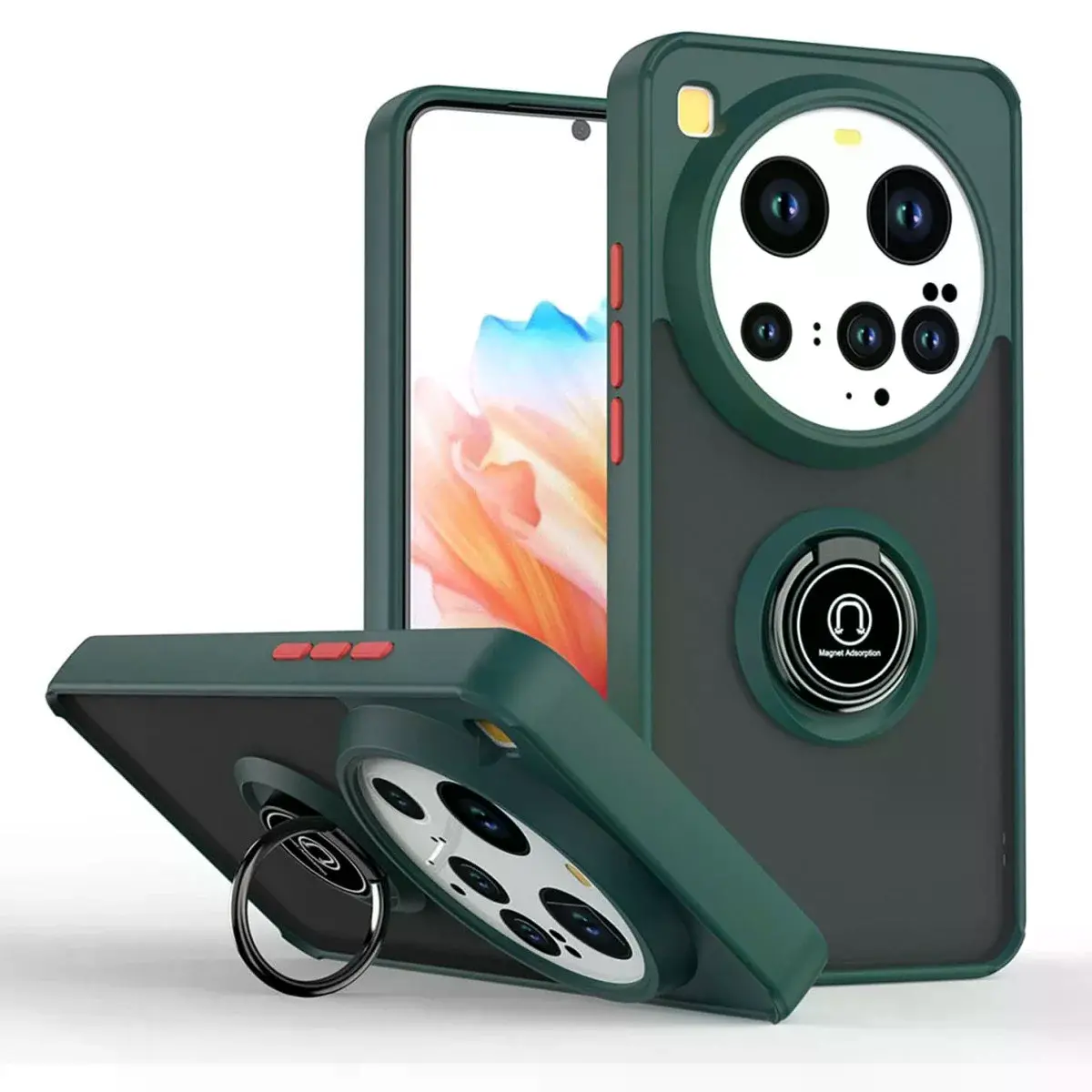 Xiaomi Mi 15 Ultra Kılıf Montreal Yüzüklü Silikon Kapak - Yeşil