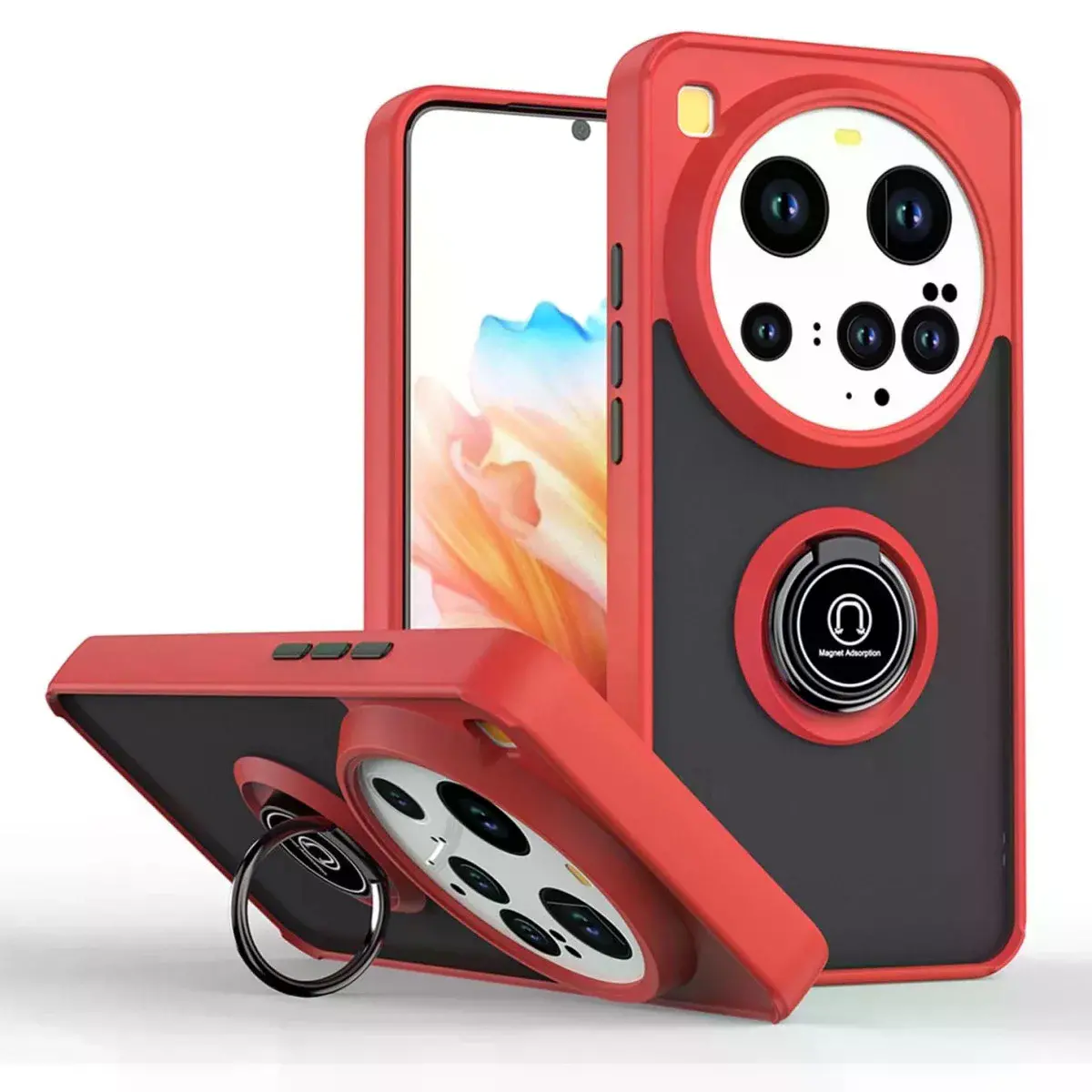 Xiaomi Mi 15 Ultra Kılıf Montreal Yüzüklü Silikon Kapak - Kırmızı