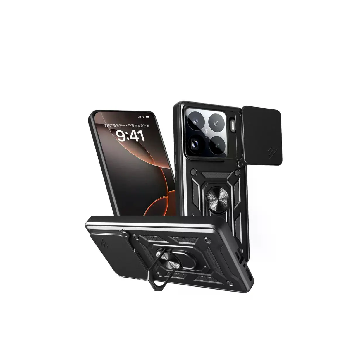 Xiaomi Mi 15 Pro Kılıf Pars Lens Yüzüklü Silikon - Siyah
