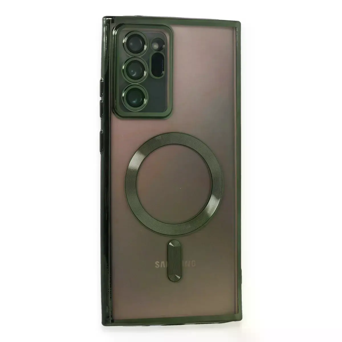 Samsung Galaxy Note 20 Ultra Kılıf Kross Magneticsafe Kapak - Koyu Yeşil