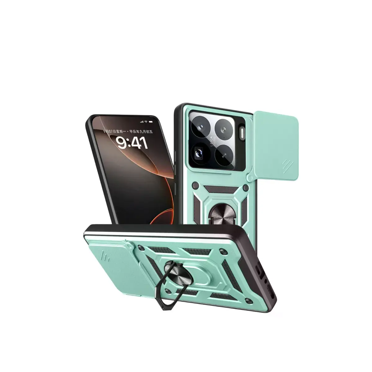 Xiaomi Mi 15 Pro Kılıf Pars Lens Yüzüklü Silikon - Yeşil