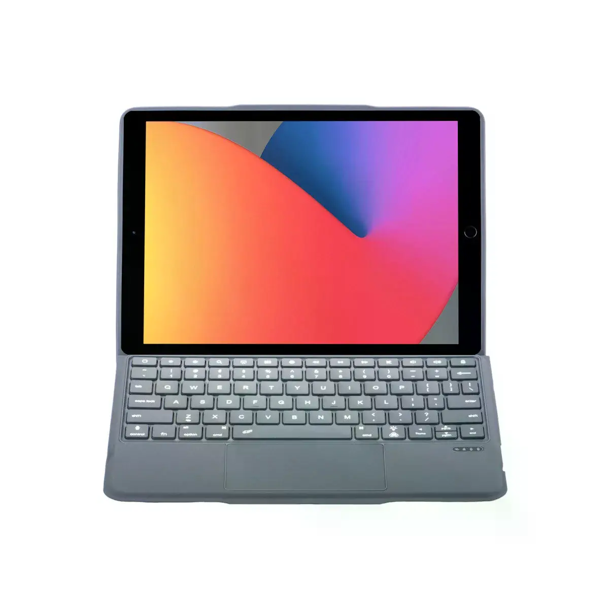 T5506d İpad 10.2 (9.nesil) Kılıf Palermo Ledli Klavyeli Standlı Tablet Kılıfı - Siyah
