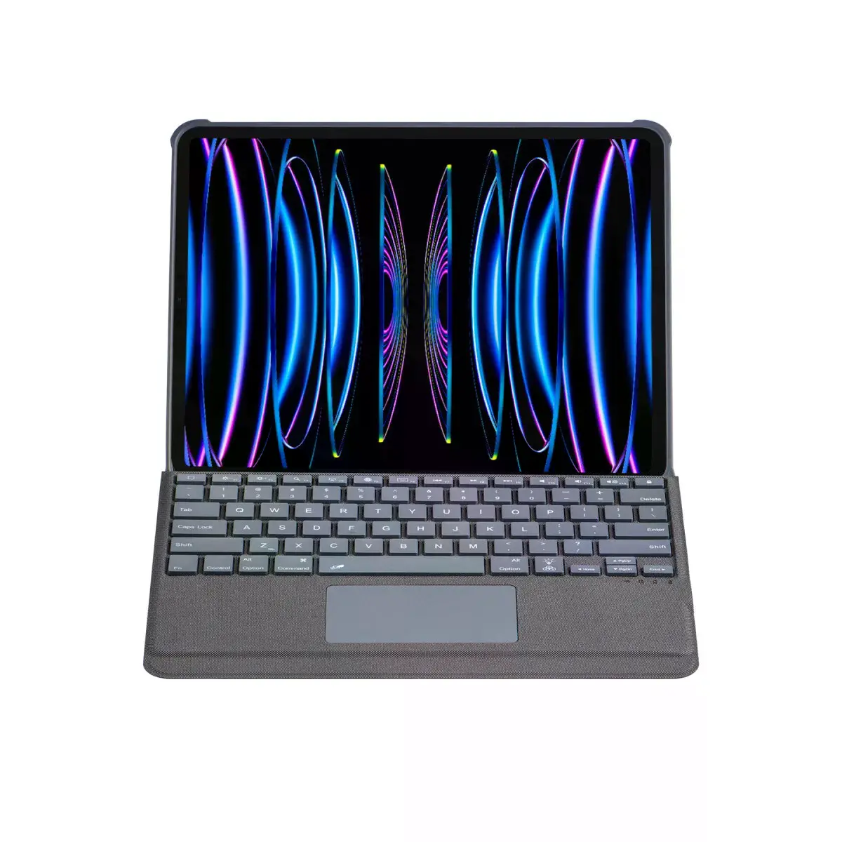 T5509d İpad Pro 12.9 (2022) Kılıf Palermo Ledli Klavyeli Standlı Tablet Kılıfı - Siyah