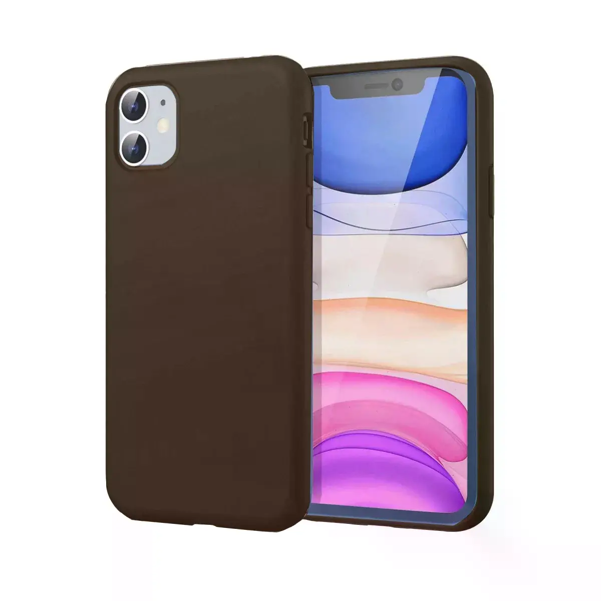 İphone 11 Kılıf First Silikon - Kahverengi