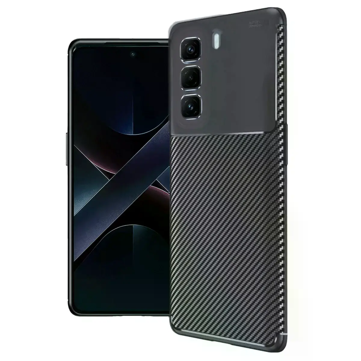 İnfinix Hot 50 4g Kılıf Auto Focus Karbon Kapak - Siyah