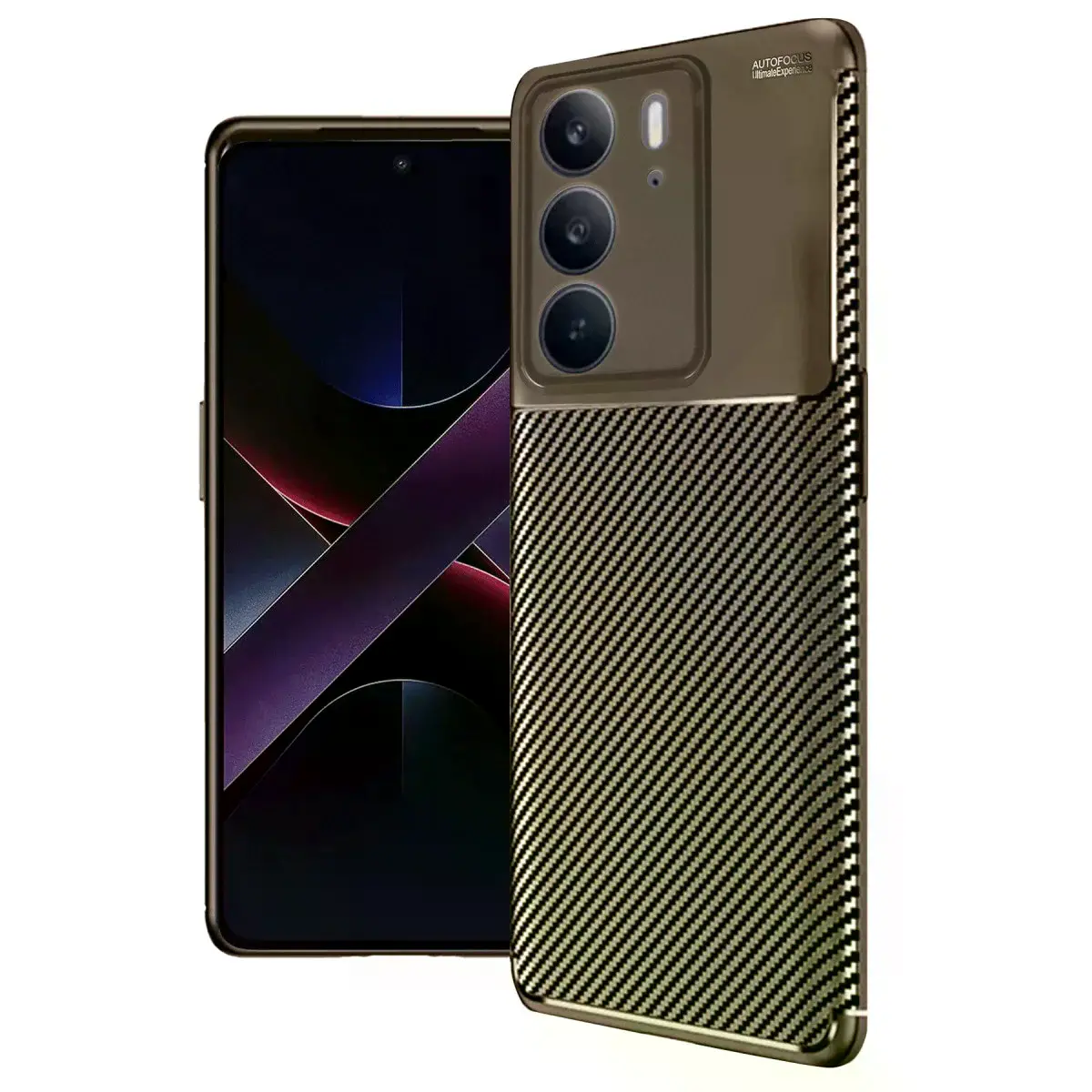 Realme C75 4g Auto Focus Karbon Kapak - Kahverengi