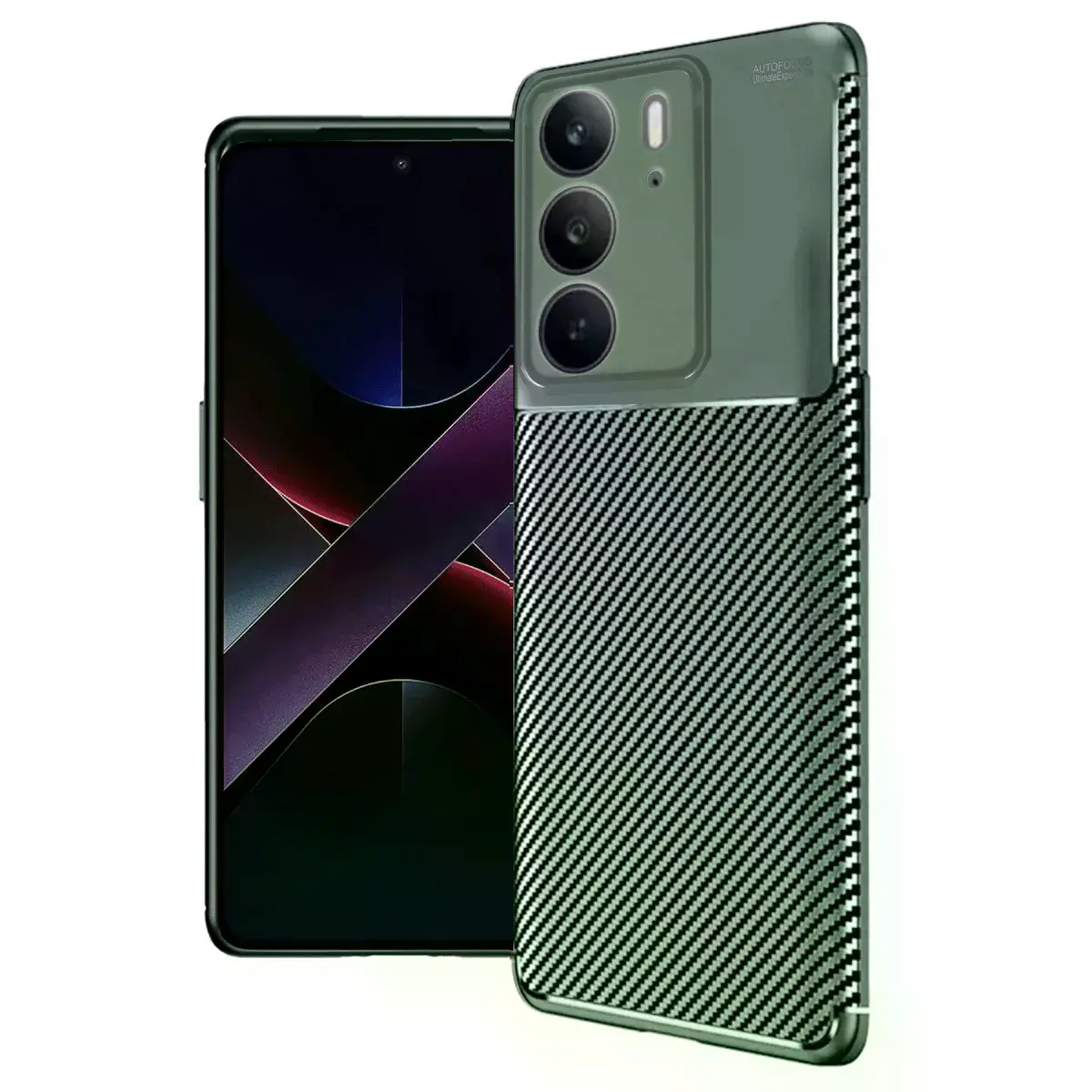 Realme C75 4g Auto Focus Karbon Kapak - Koyu Yeşil