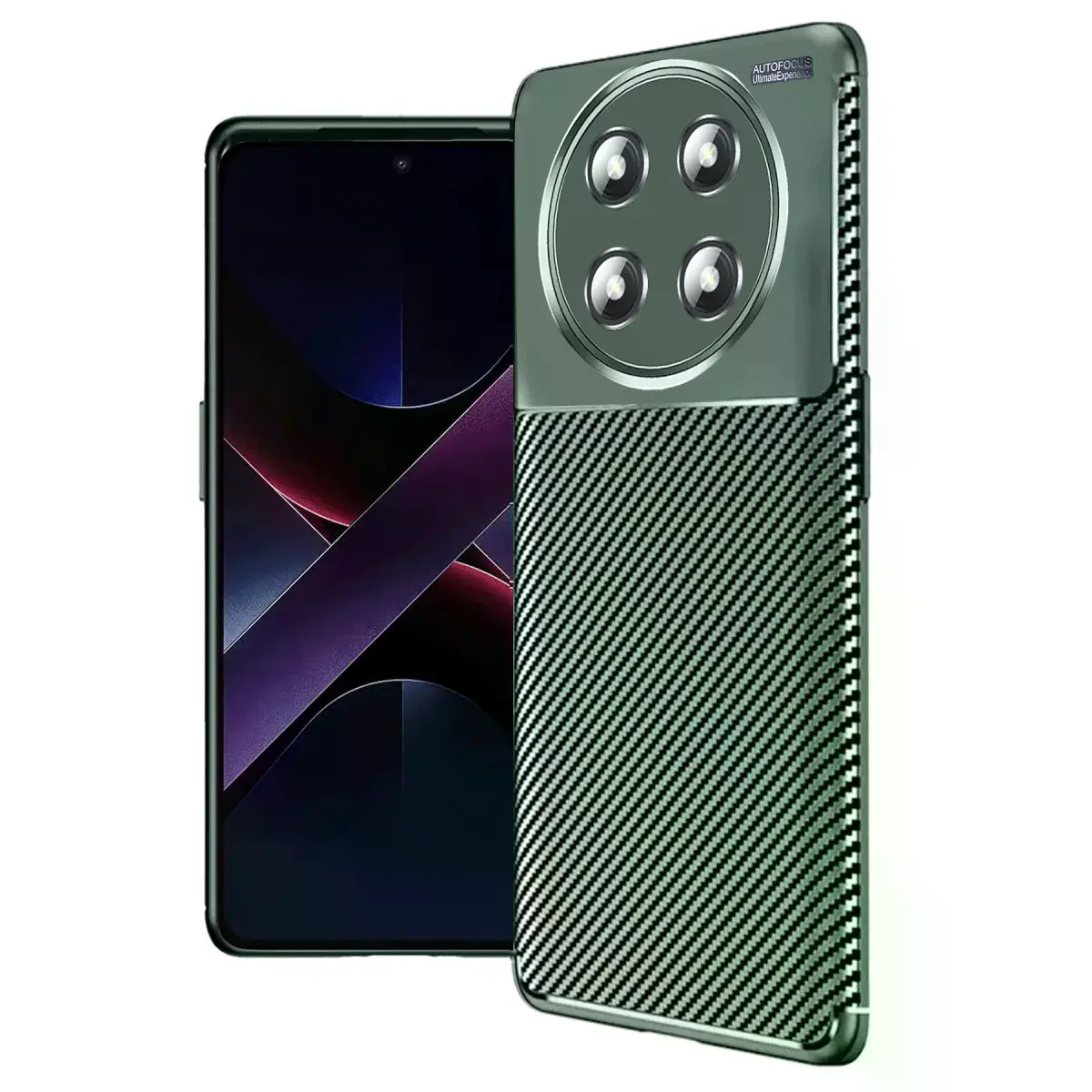Honor Magic 7 Lite Kılıf Auto Focus Karbon Kapak - Koyu Yeşil