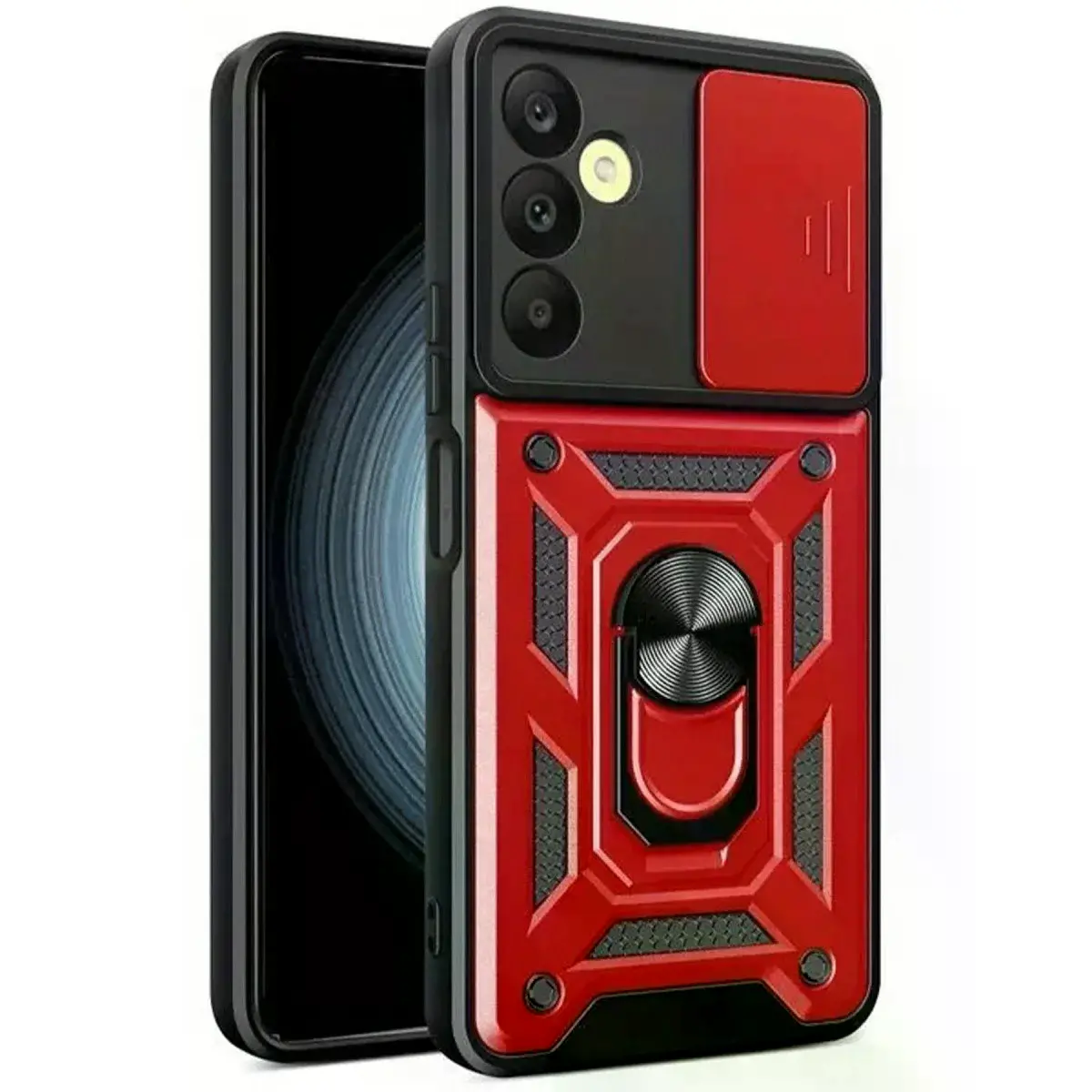 Samsung Galaxy S24 Fe Pars Lens Yüzüklü Silikon - Kırmızı