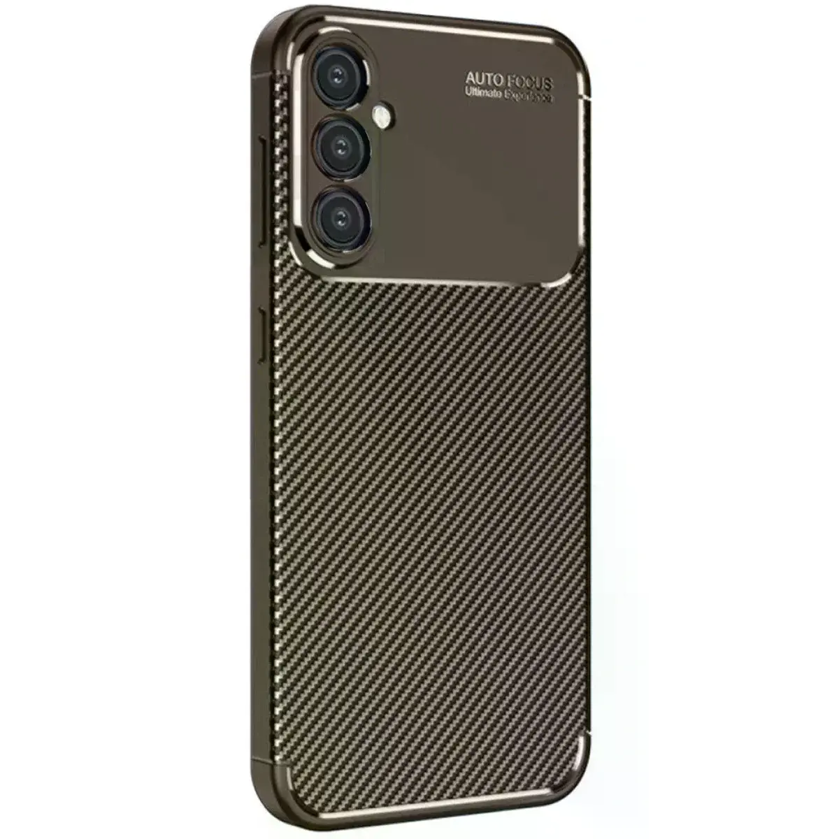 Samsung Galaxy A26 Kılıf Auto Focus Karbon Kapak - Kahverengi