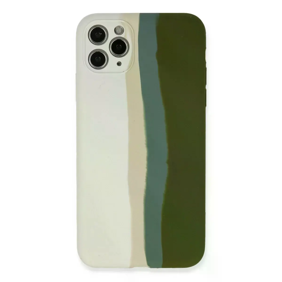 İphone 11 Pro Kılıf Ebruli Lansman Silikon - Beyaz-yeşil