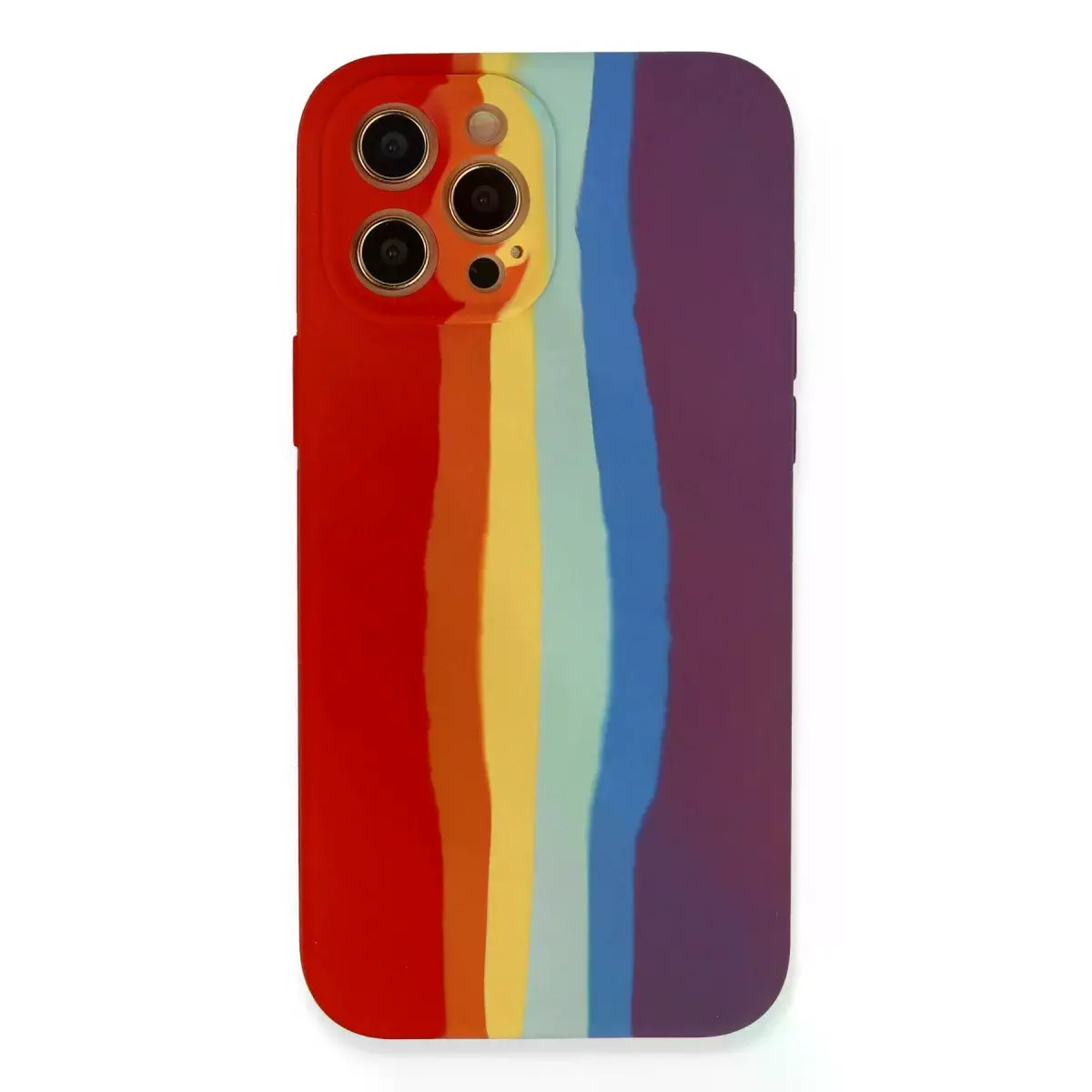 İphone 12 Pro Kılıf Ebruli Lansman Silikon - Kırmızı-mor