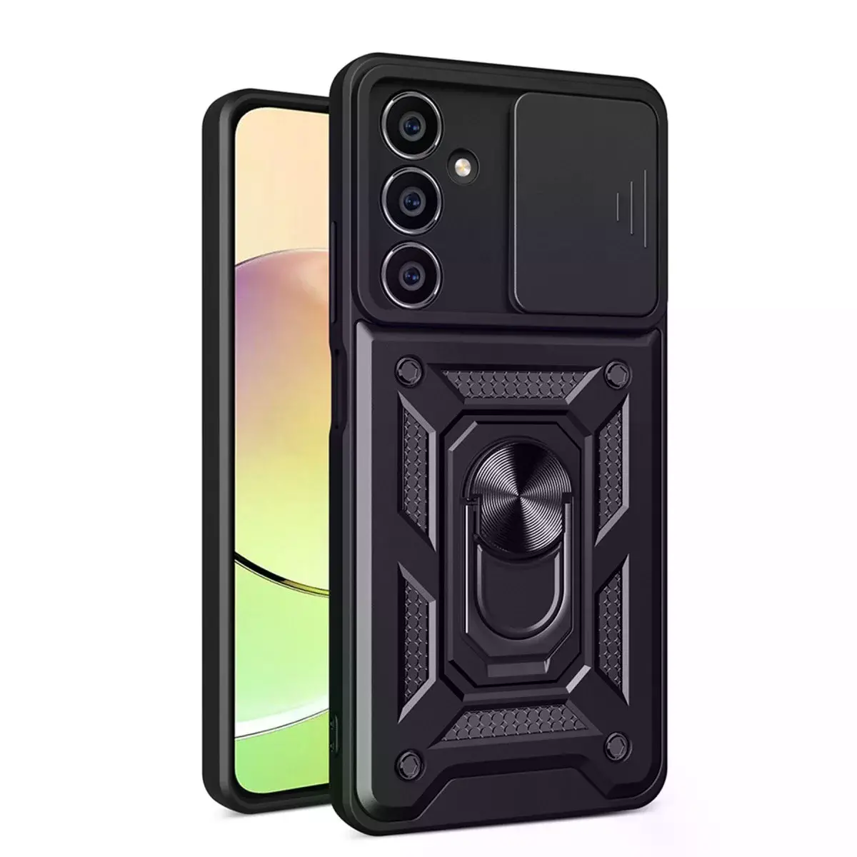Samsung Galaxy A05 Kılıf Pars Lens Yüzüklü Silikon - Siyah