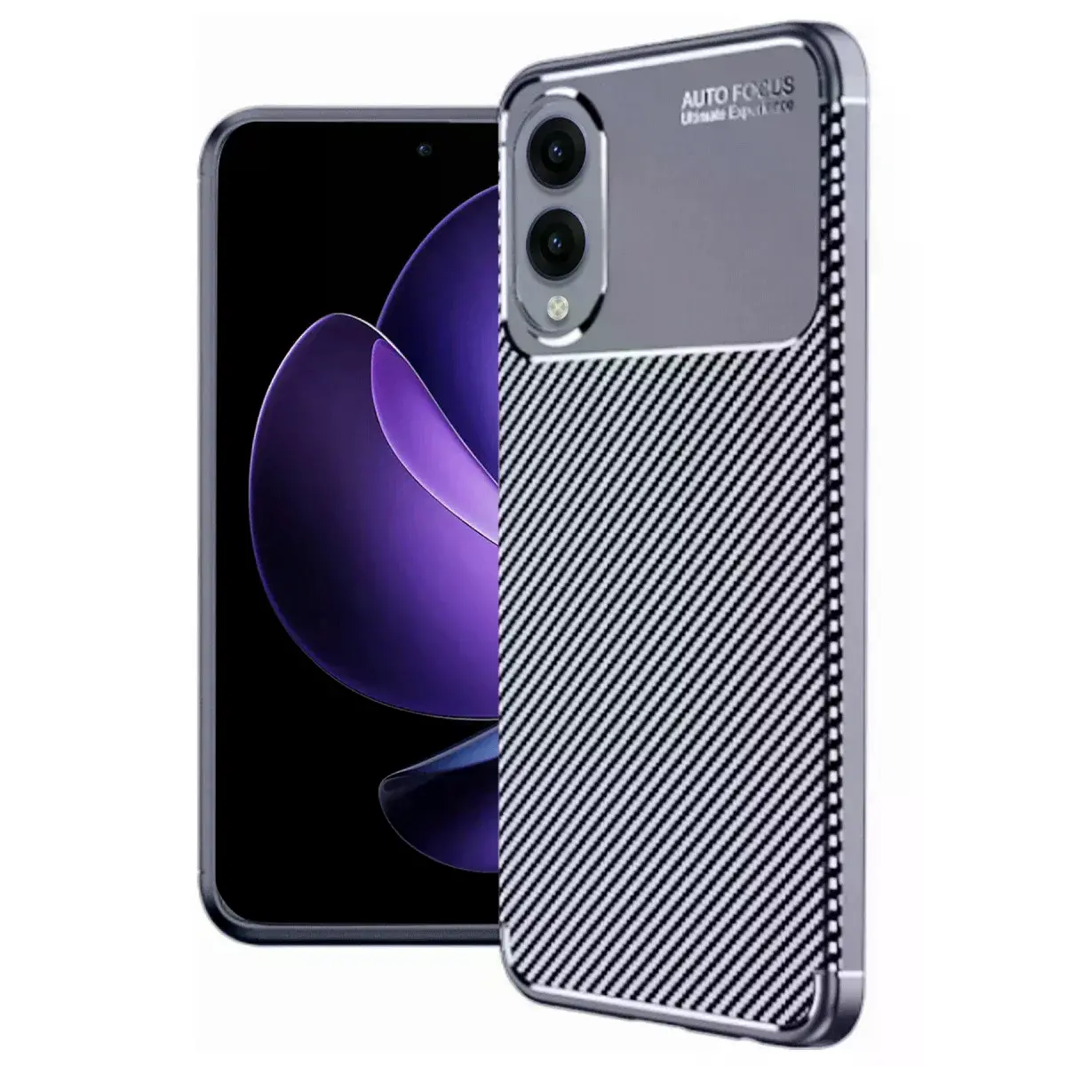 Samsung Galaxy S25 Edge Kılıf Auto Focus Karbon Kapak - Lacivert