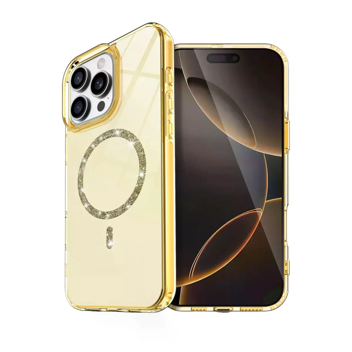 İphone 15 Pro Max Live Diamond Magsafe Kapak - Sarı