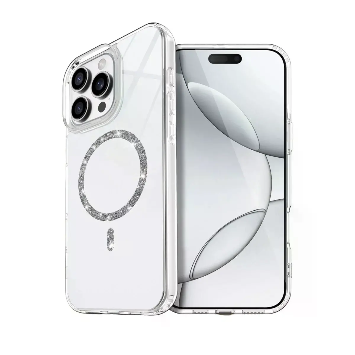 İphone 15 Pro Max Live Diamond Magsafe Kapak - Şeffaf