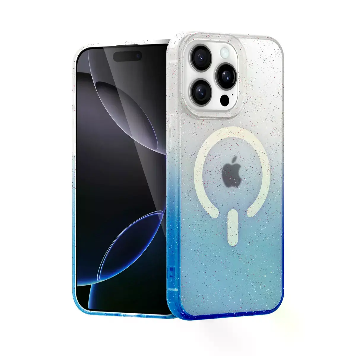 İphone 14 Pro Pummel Shiny Magsafe Kapak - Mavi