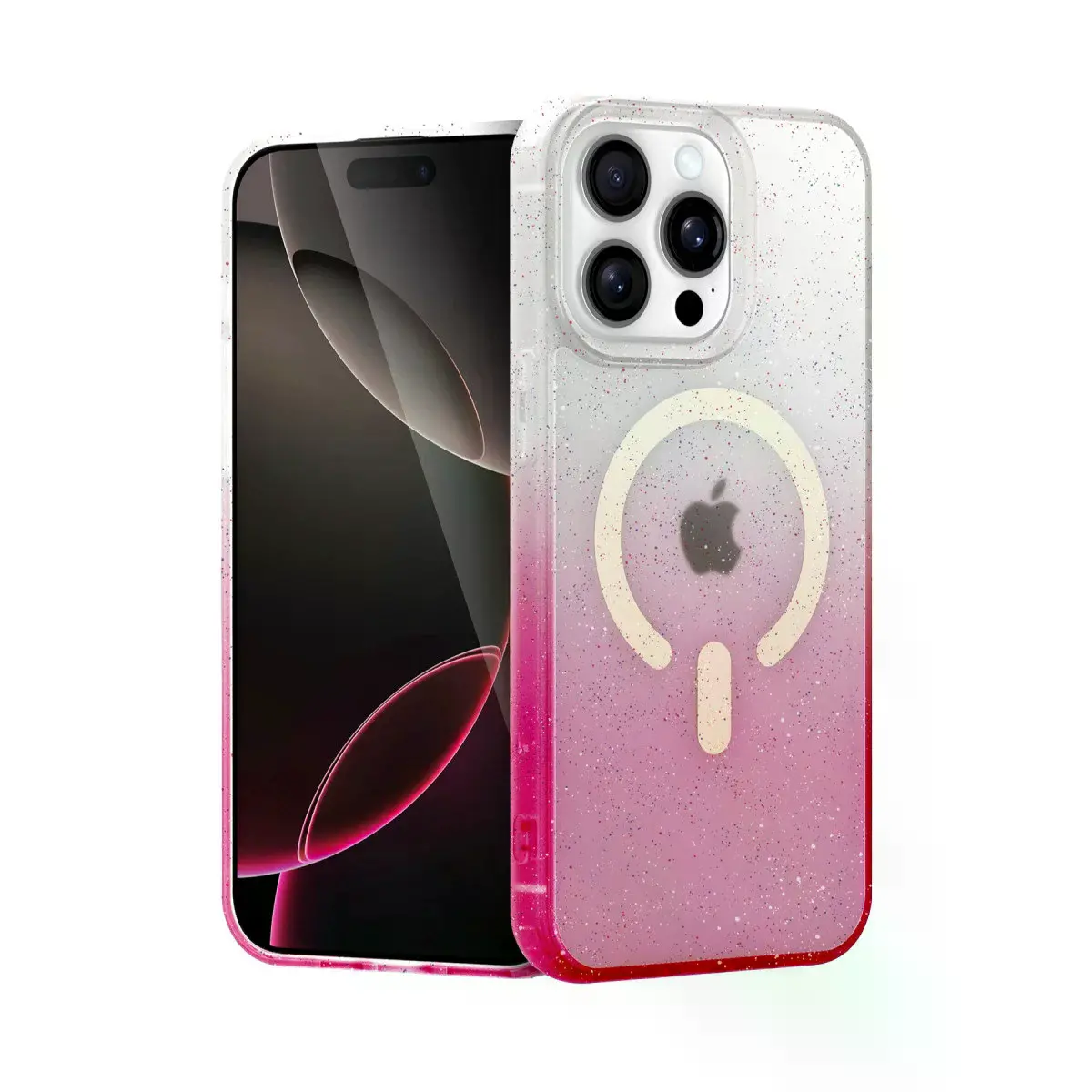 İphone 14 Pro Pummel Shiny Magsafe Kapak - Pembe
