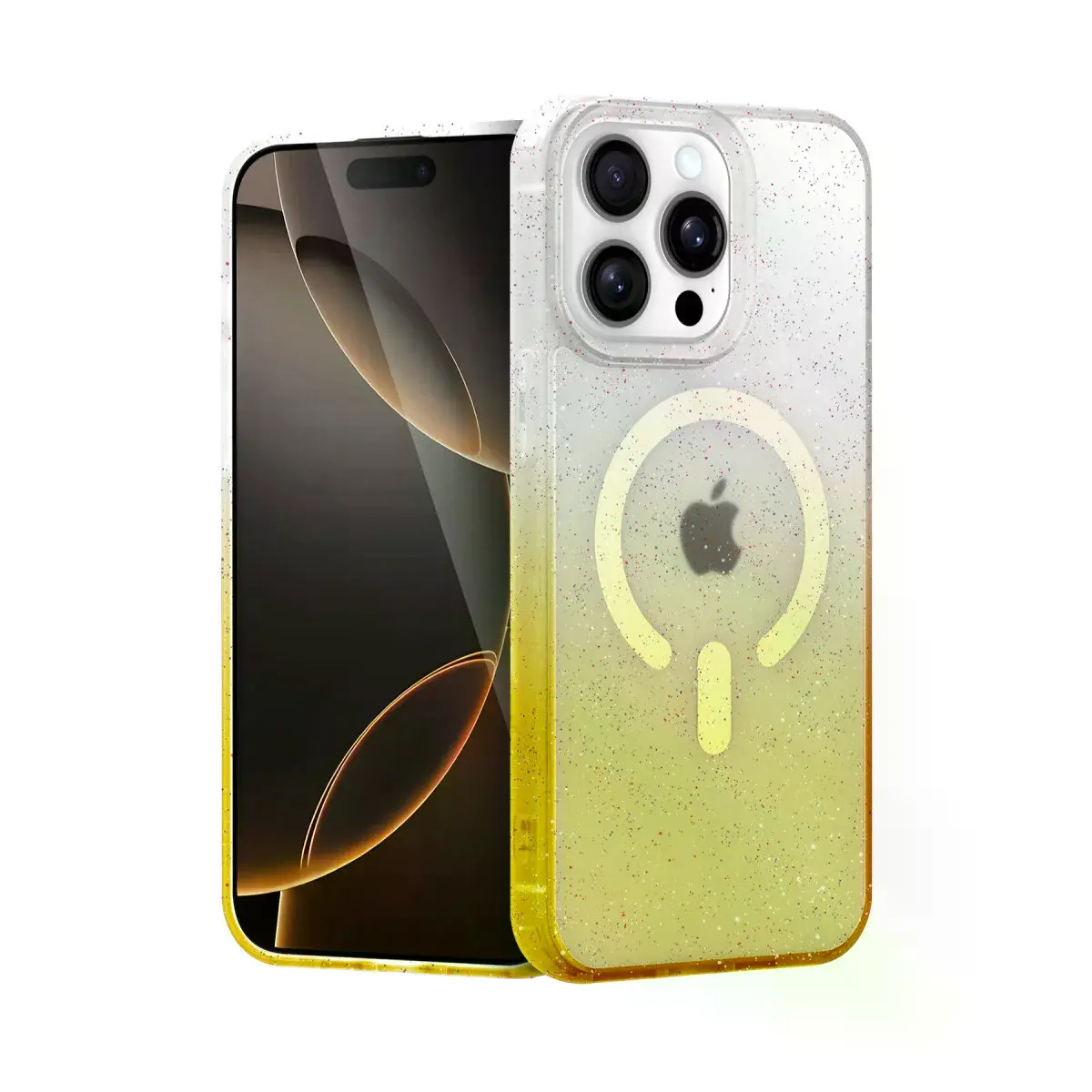 İphone 14 Pro Max Pummel Shiny Magsafe Kapak - Gold
