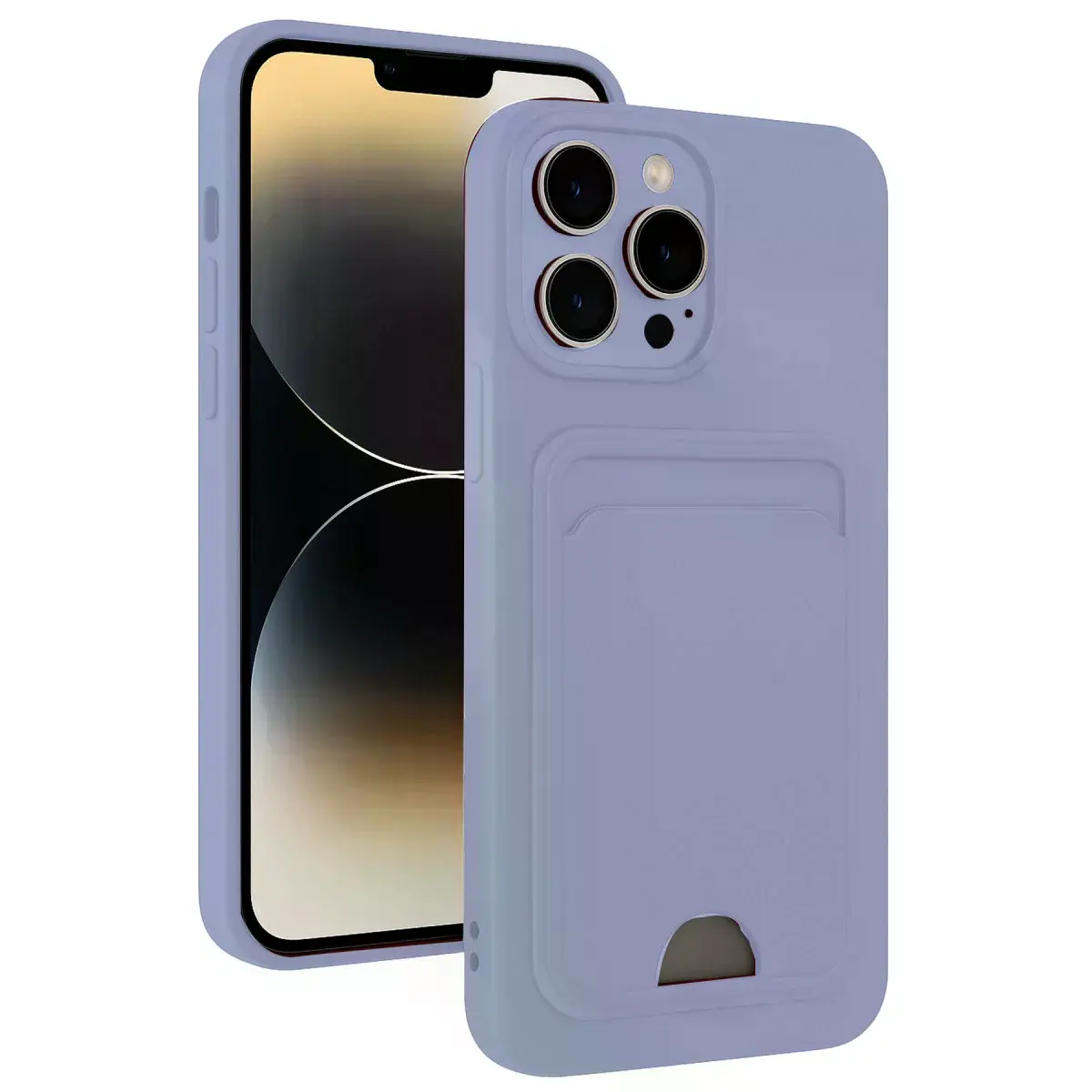 İphone 13 Pro Max Kılıf Kelvin Kartvizitli Silikon - Lila