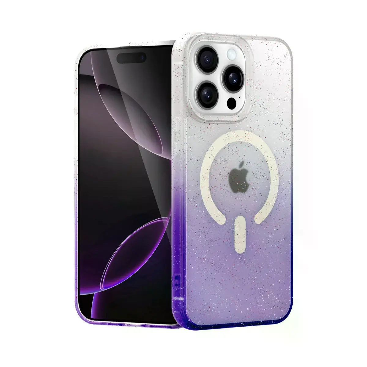 İphone 15 Pro Max Pummel Shiny Magsafe Kapak - Mor
