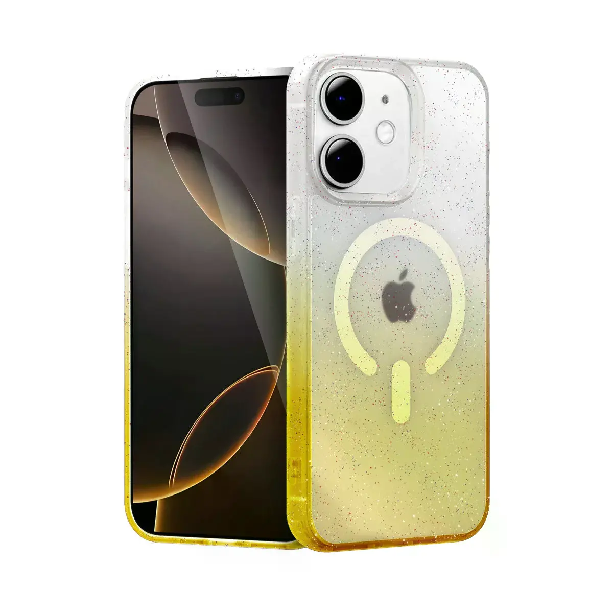 İphone 12 Pummel Shiny Magsafe Kapak - Gold