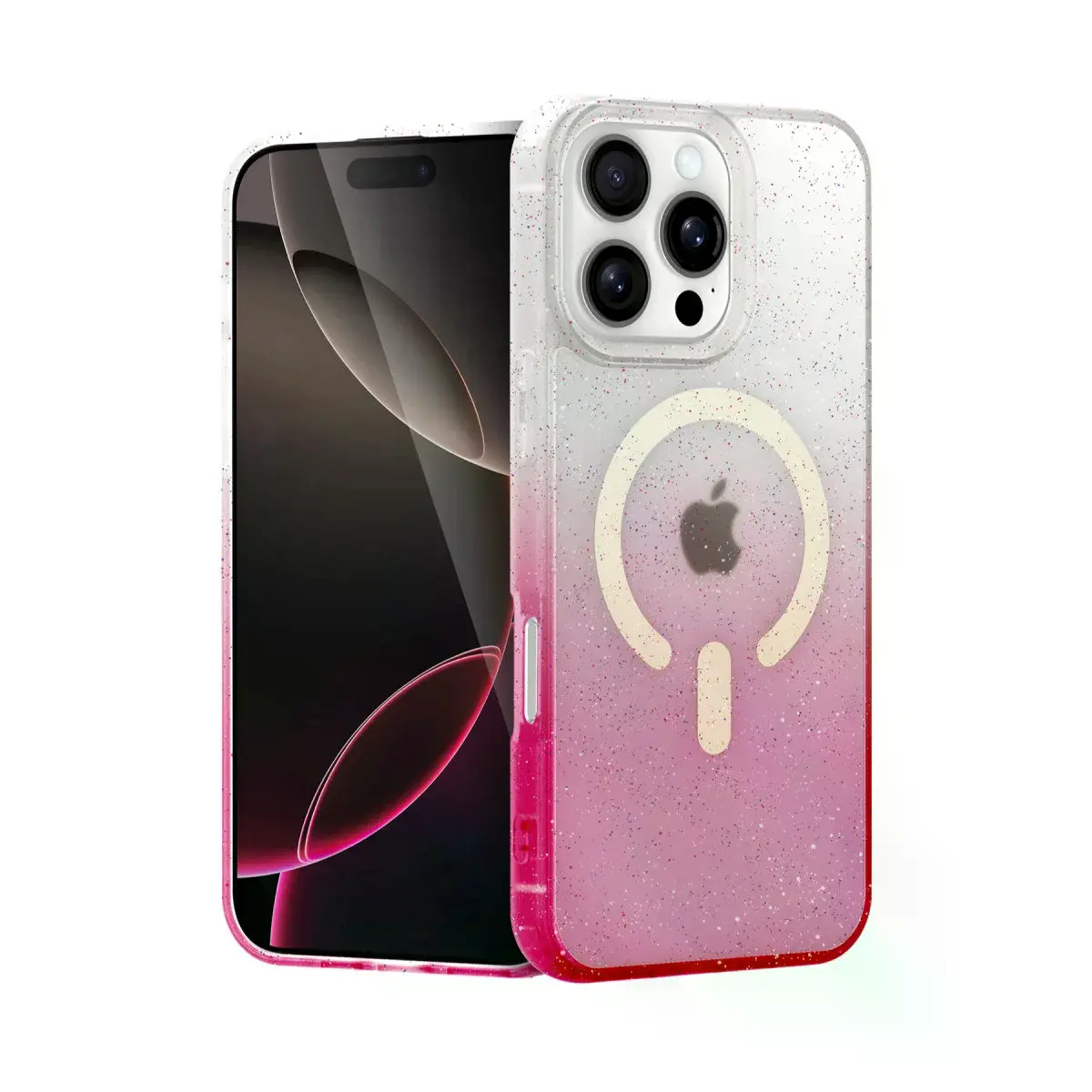 İphone 16 Pro Pummel Shiny Magsafe Kapak - Pembe