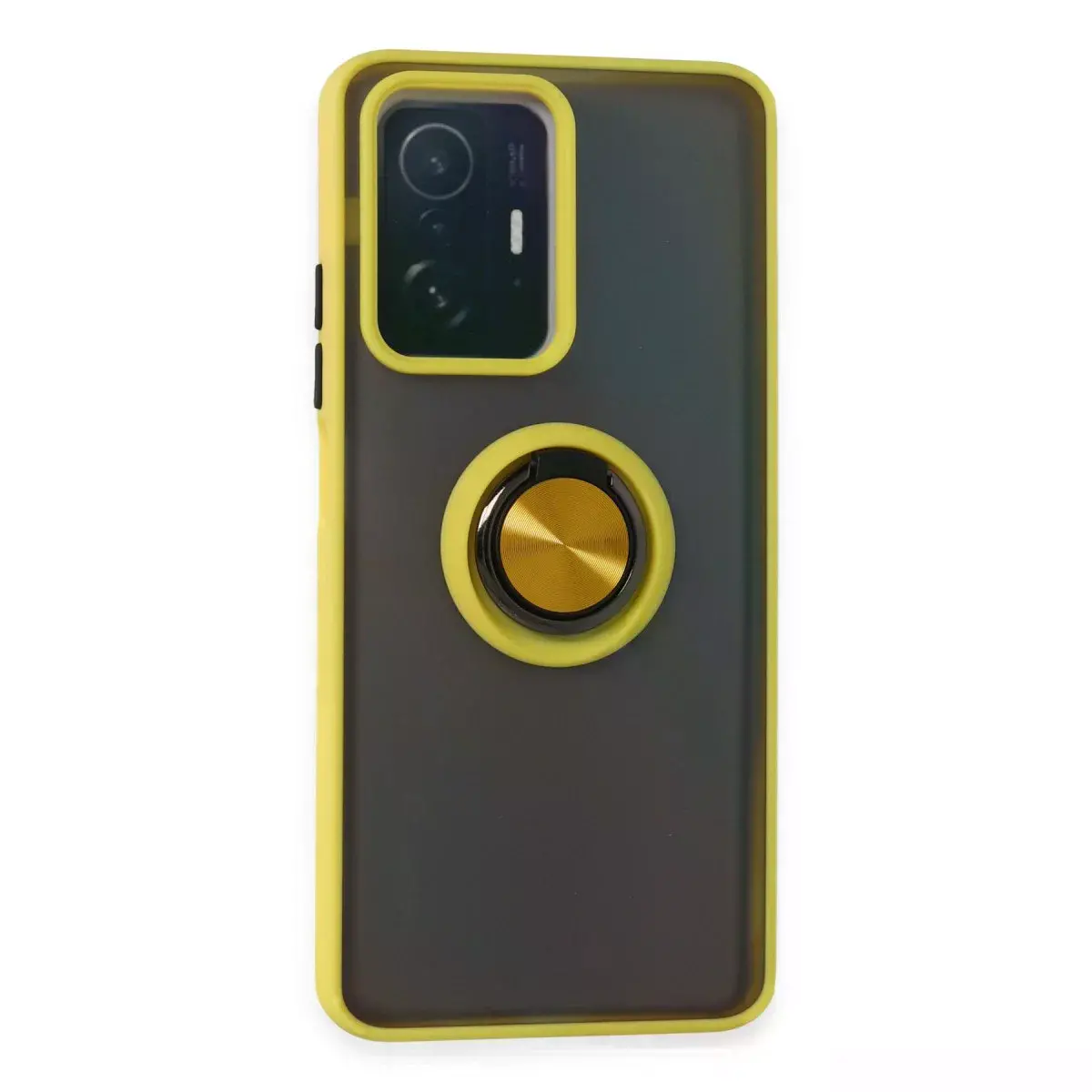 Xiaomi Mi 11t Pro Kılıf Montreal Yüzüklü Silikon Kapak - Sarı