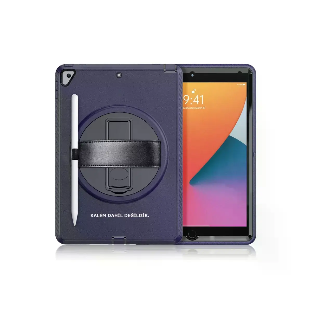 İpad 10.2 (7.nesil) Kılıf Hand Strap Tablet Kılıfı - Lacivert