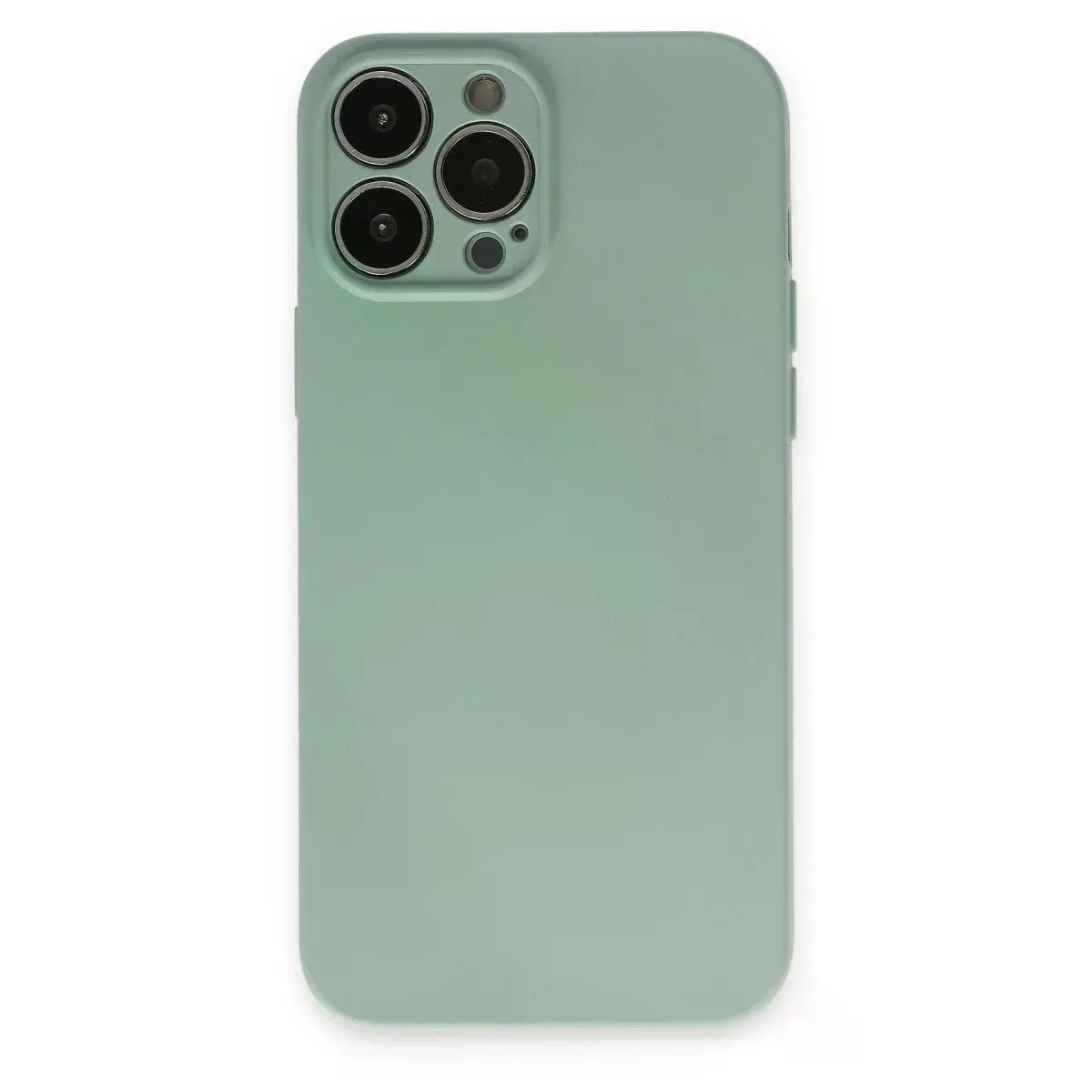 İphone 13 Pro Kılıf Nano İçi Kadife Silikon - Su Yeşili