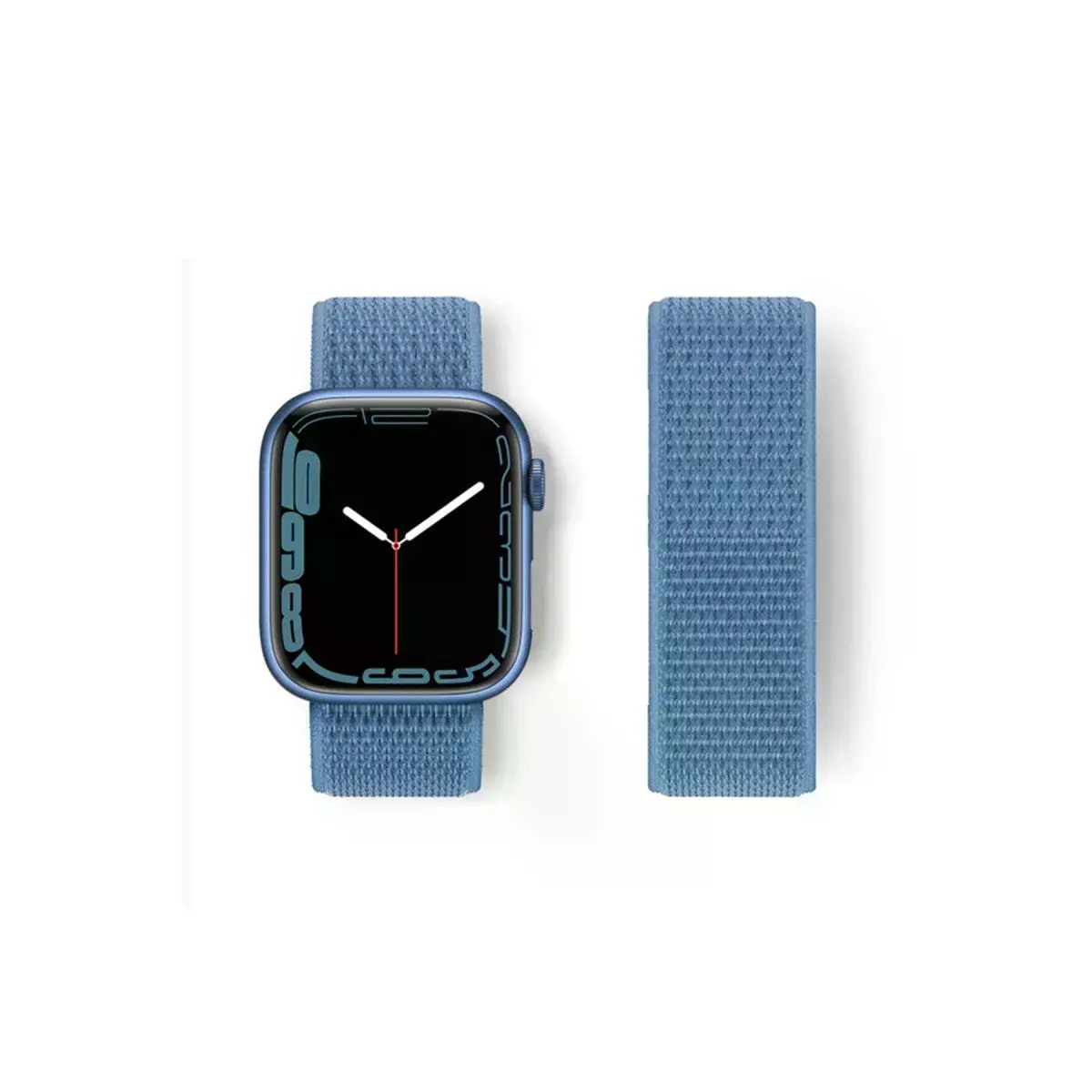Watch 42mm Hasırlı Cırtcırtlı Kordon - Mavi