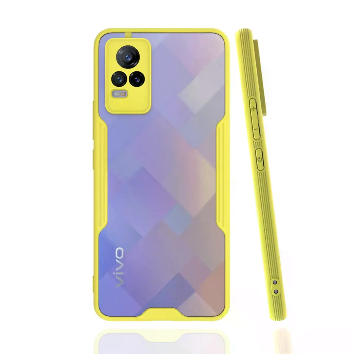 Vivo V21e Kılıf Platin Silikon - Sarı