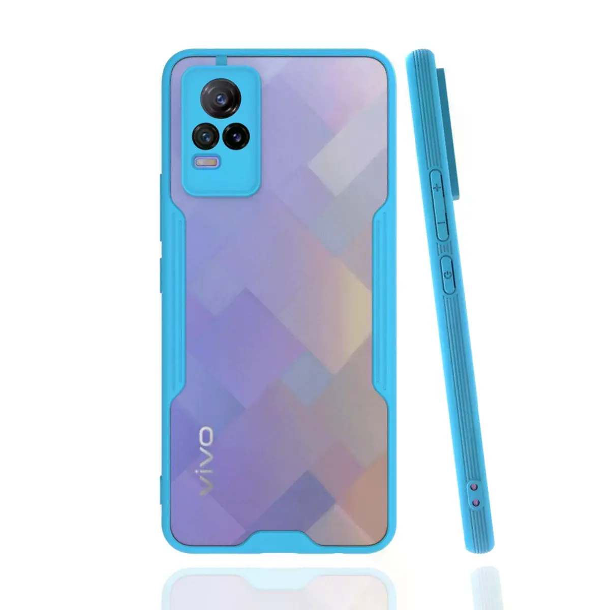 Vivo V21e Kılıf Platin Silikon - Mavi