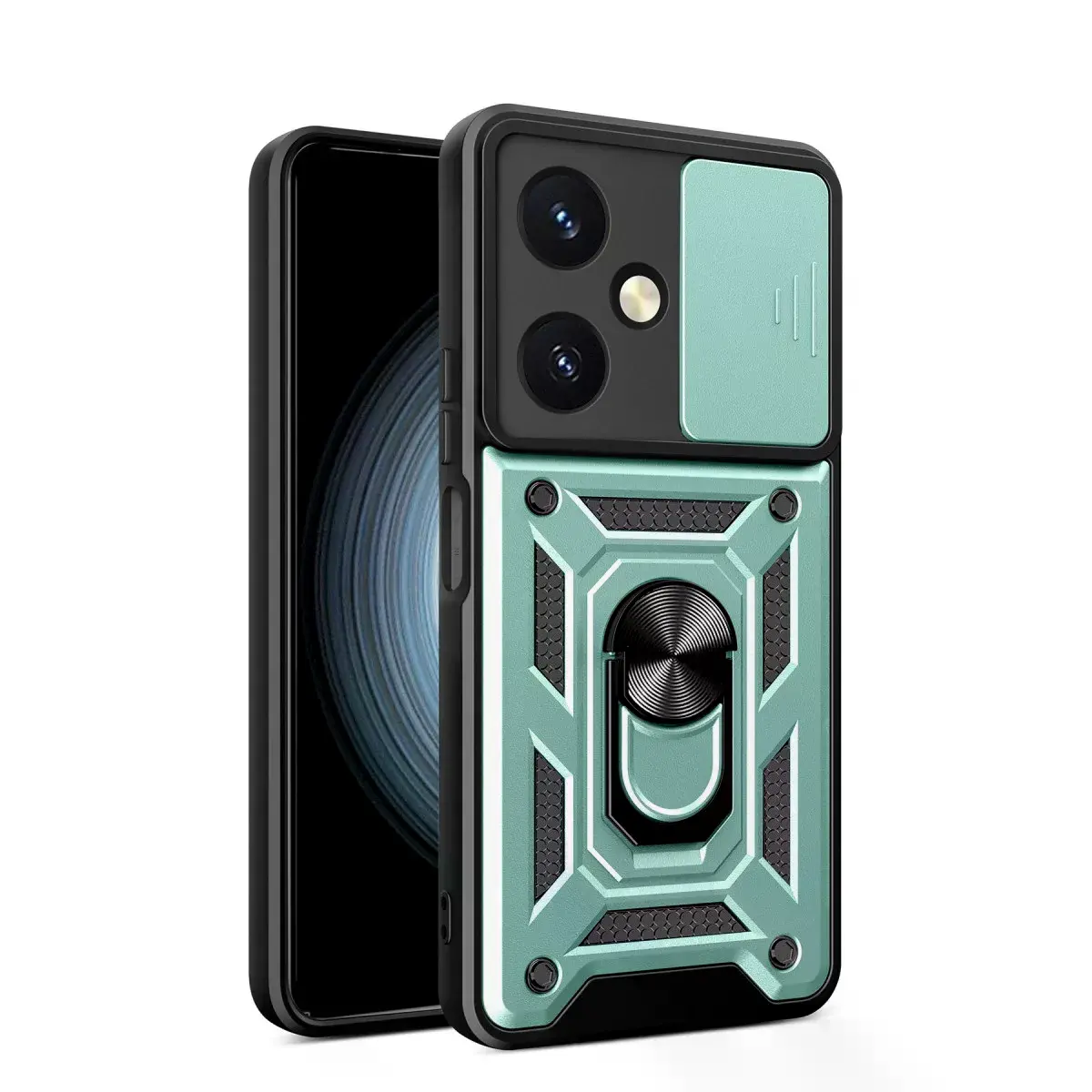 Vivo Y27 Kılıf Pars Lens Yüzüklü Silikon - Yeşil