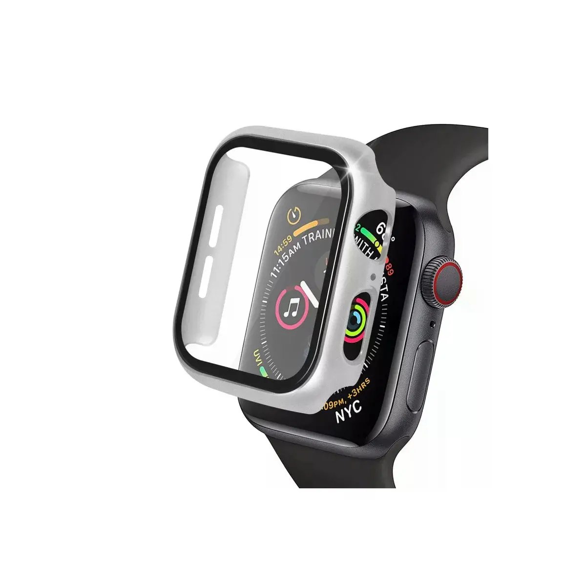 Watch 41mm Camlı Kasa Ekran Koruyucu - Gümüş