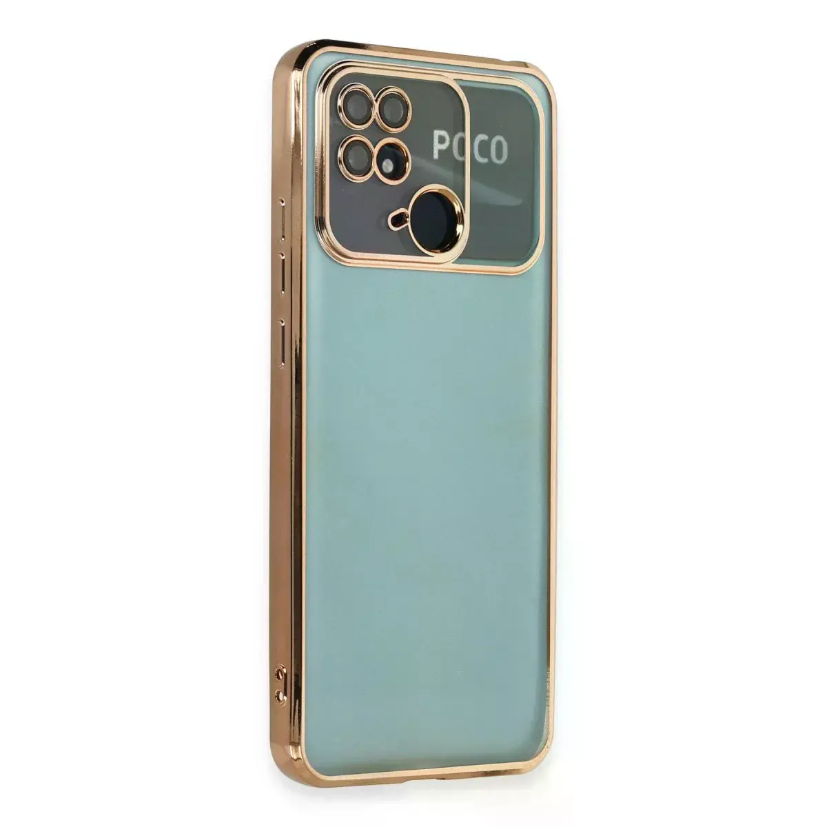 Xiaomi Redmi 10c Kılıf Razer Lensli Silikon - Gold