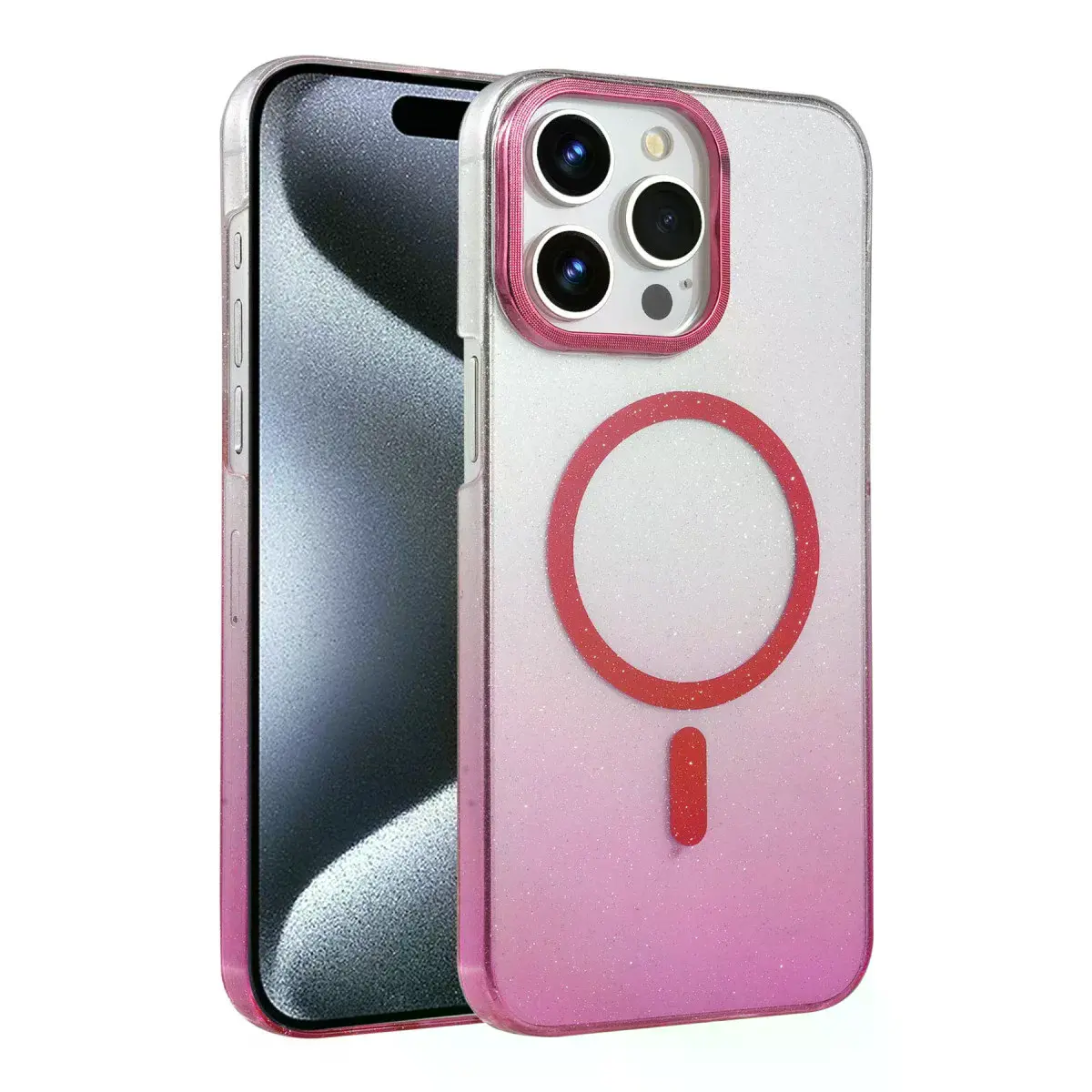 İphone 15 Pro Max Glossy Magsafe Kapak - Pembe