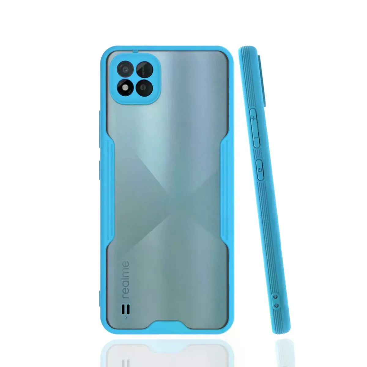 Realme C11 2021 Kılıf Platin Silikon - Mavi